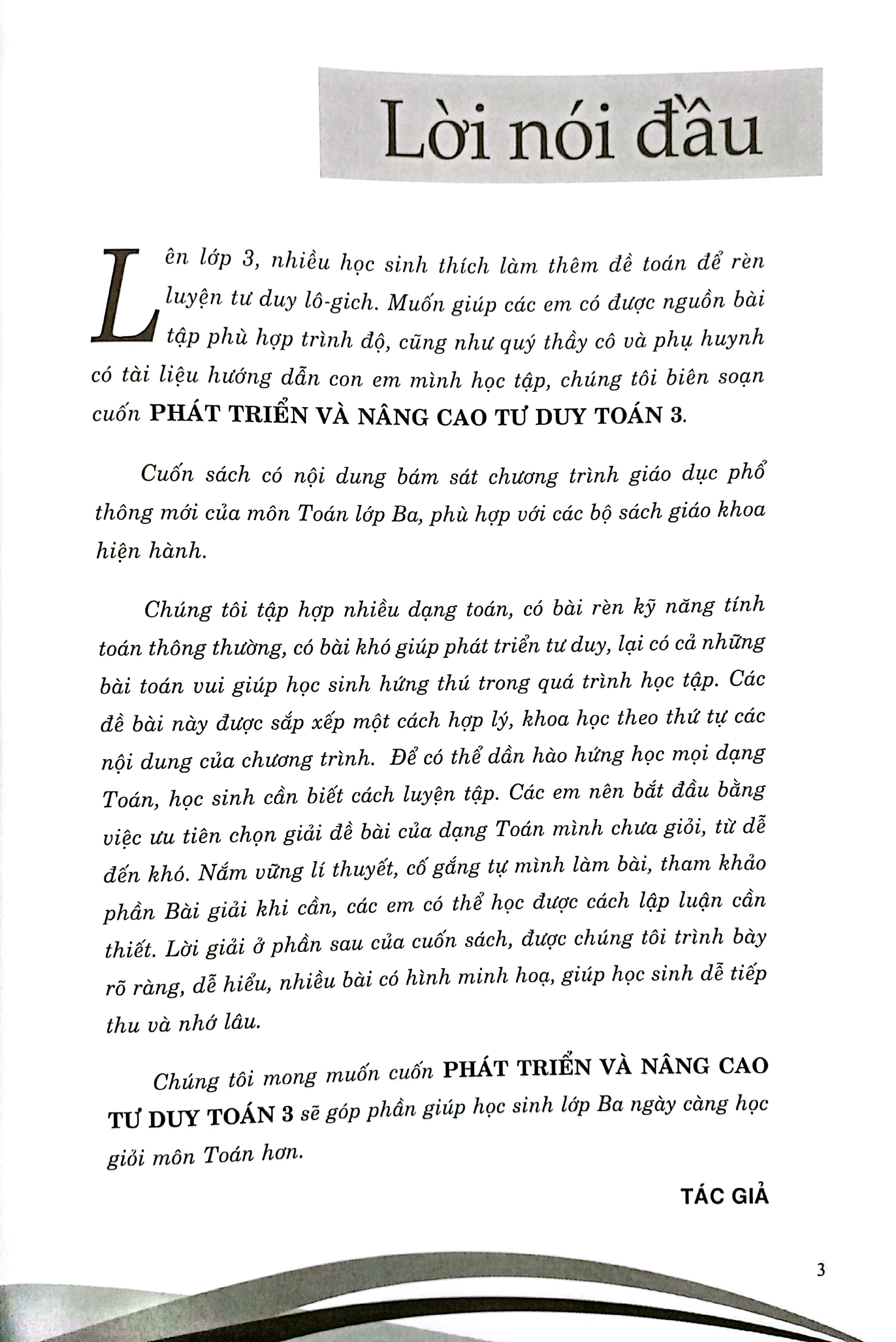 phát triển và nâng cao tư duy toán 3 (biên soạn theo chương trình gdpt mới)