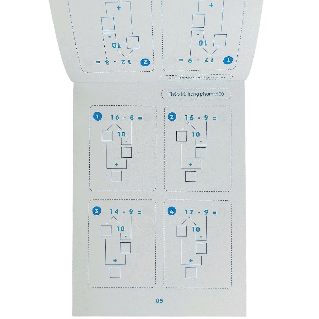 Phep Tru Trong Pham Vi 20 - Toan Tu Duy - Theo So Do Tach-Gop