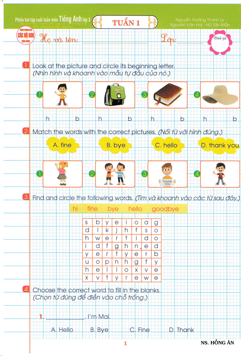 phiếu bài tập cuối tuần môn tiếng anh - lớp 3