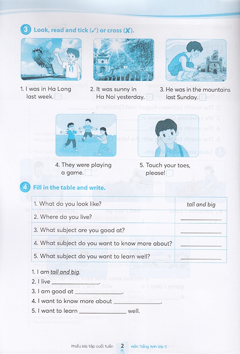 phiếu bài tập cuối tuần môn tiếng anh lớp 5 (kết nối)