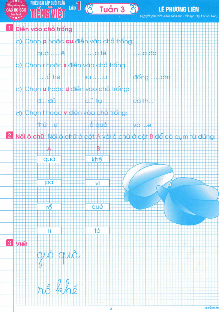 Phiếu Bài Tập Cuối Tuần Môn Tiếng Việt Lớp 1
