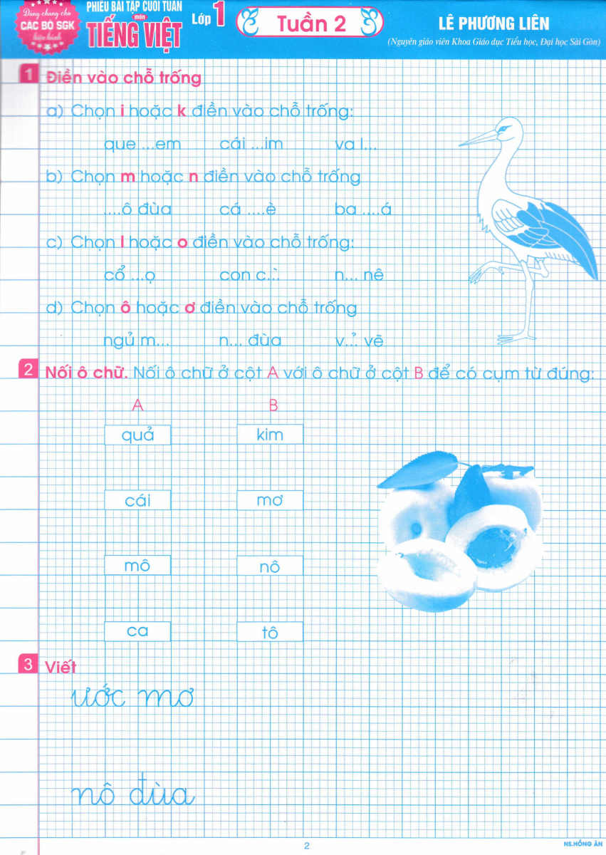 Phiếu Bài Tập Cuối Tuần Môn Tiếng Việt Lớp 1