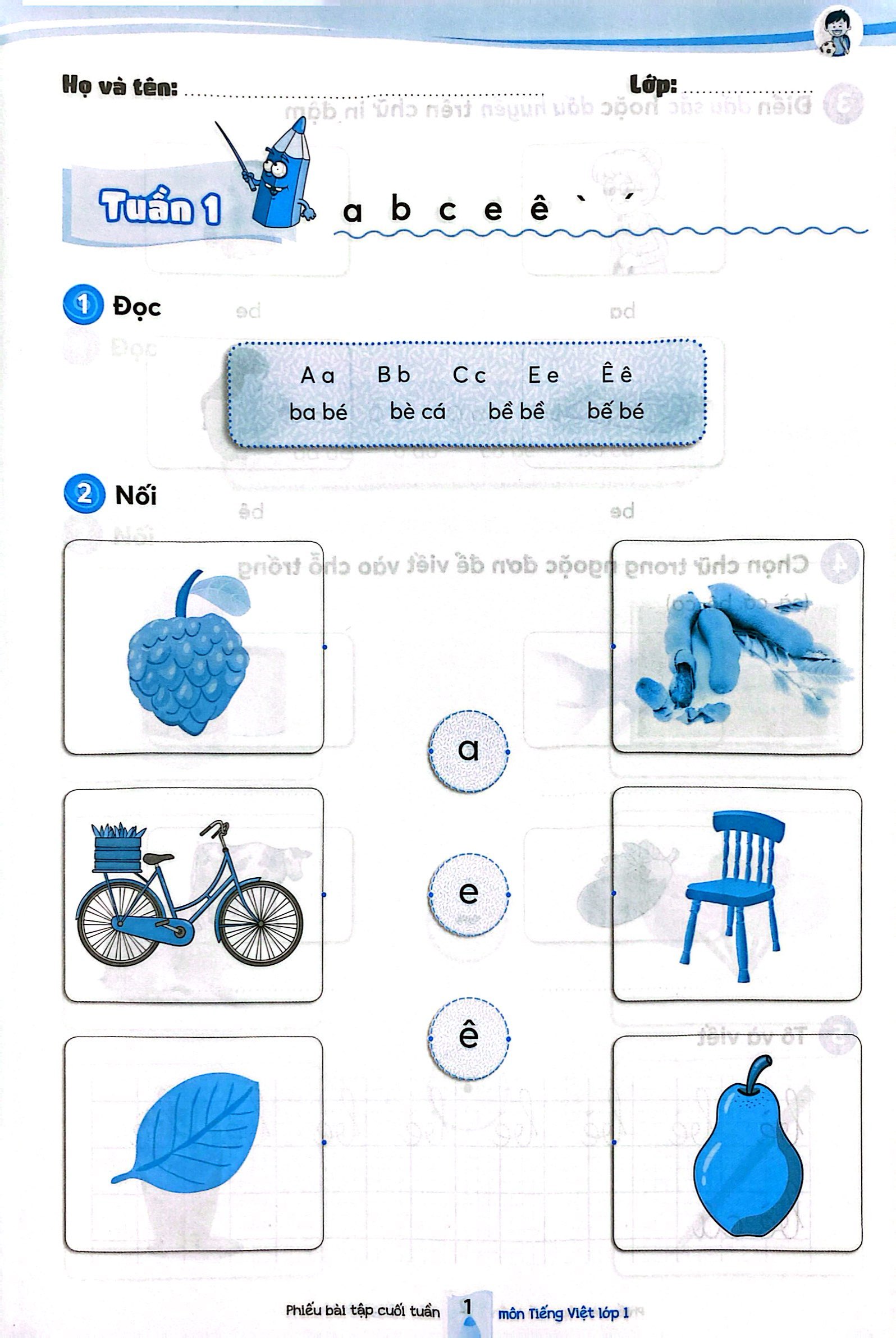phiếu bài tập cuối tuần môn tiếng việt lớp 1 (kết nối)