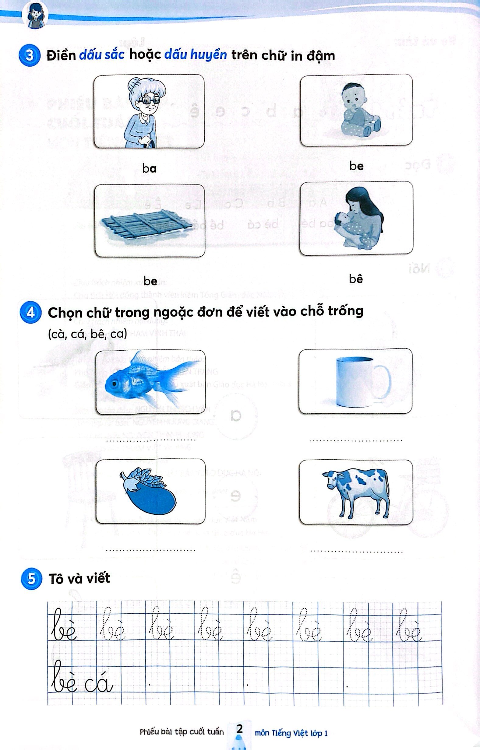 phiếu bài tập cuối tuần môn tiếng việt lớp 1 (kết nối)