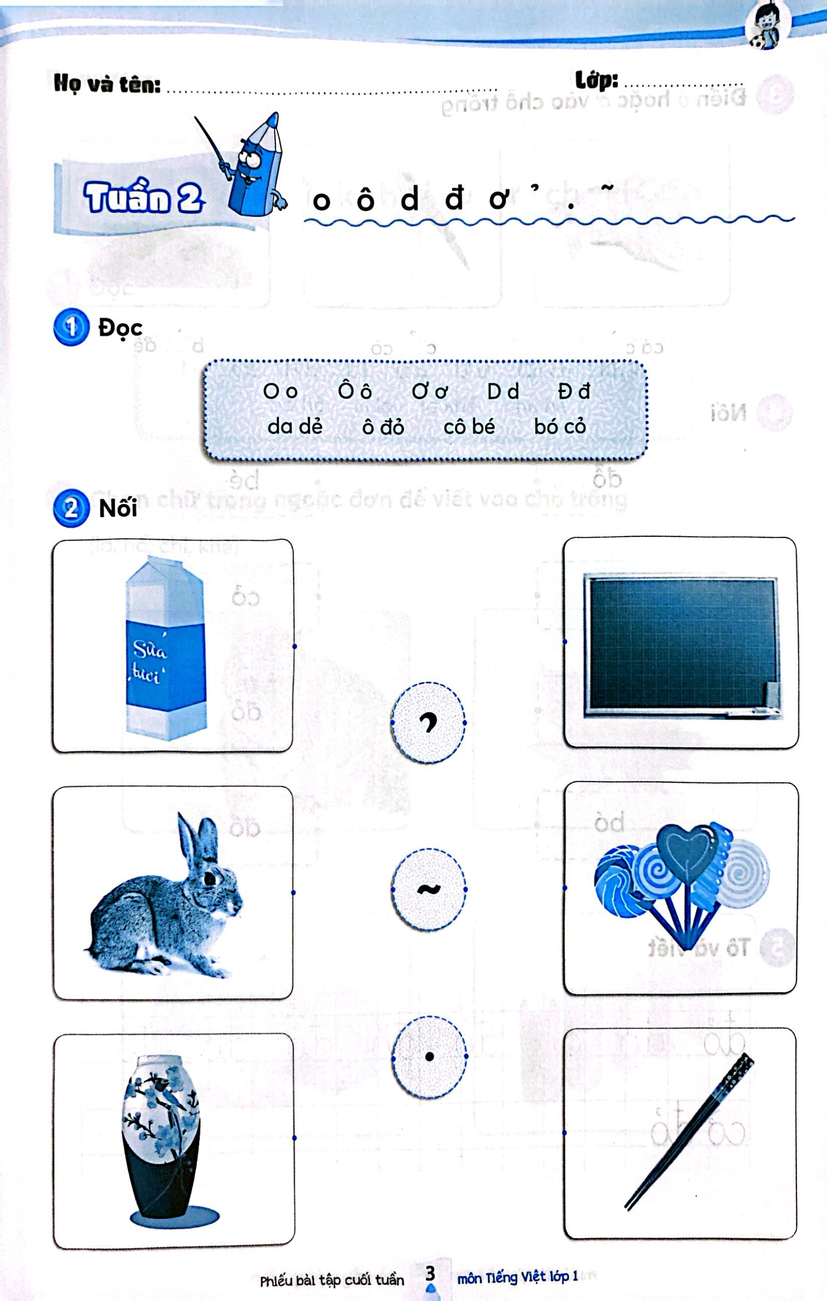 phiếu bài tập cuối tuần môn tiếng việt lớp 1 (kết nối)