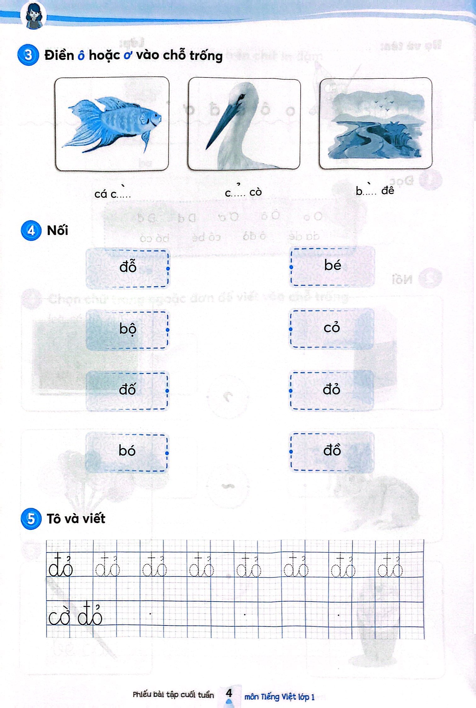 phiếu bài tập cuối tuần môn tiếng việt lớp 1 (kết nối)