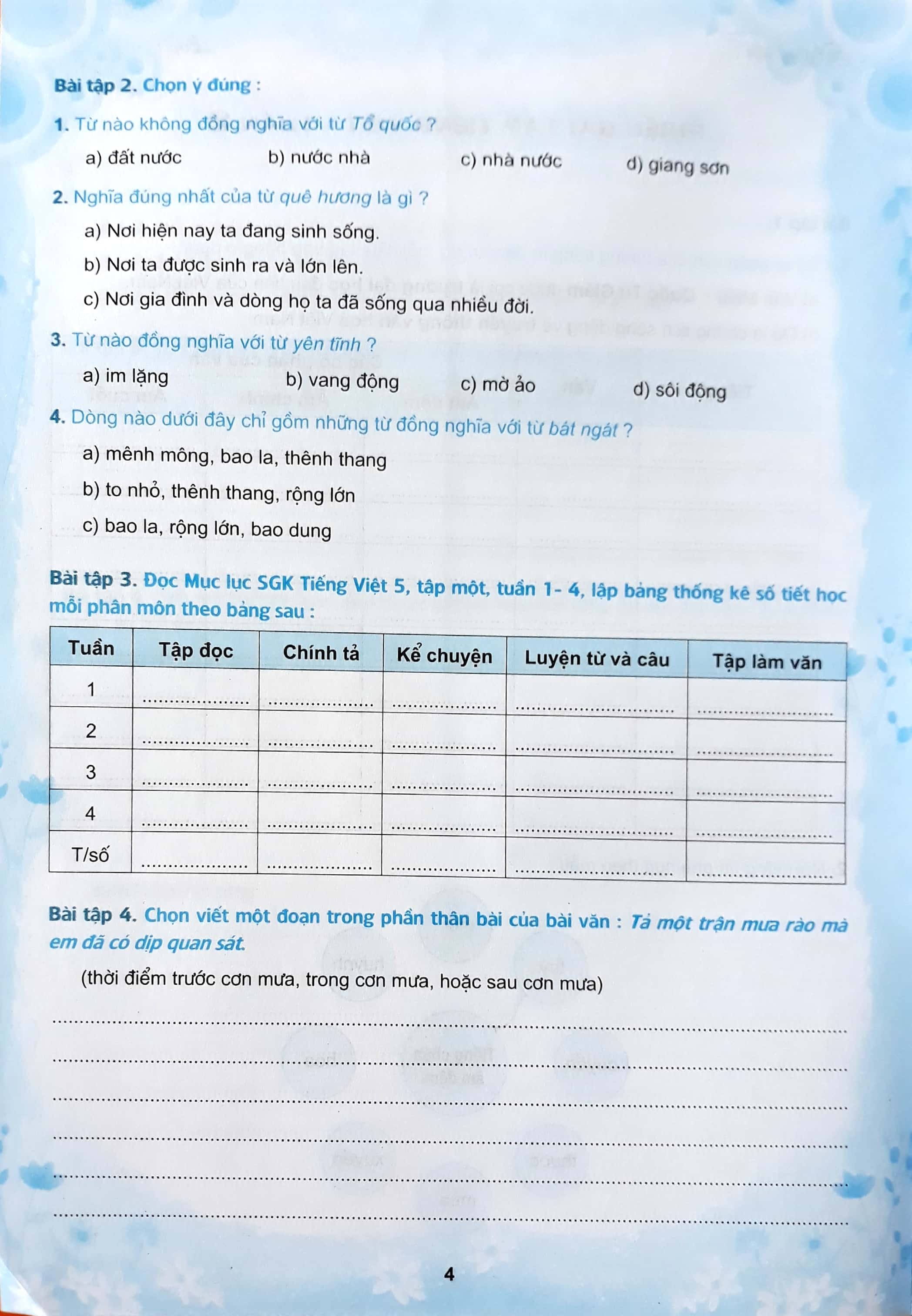 phiếu bài tập cuối tuần môn tiếng việt lớp 5 (2020)