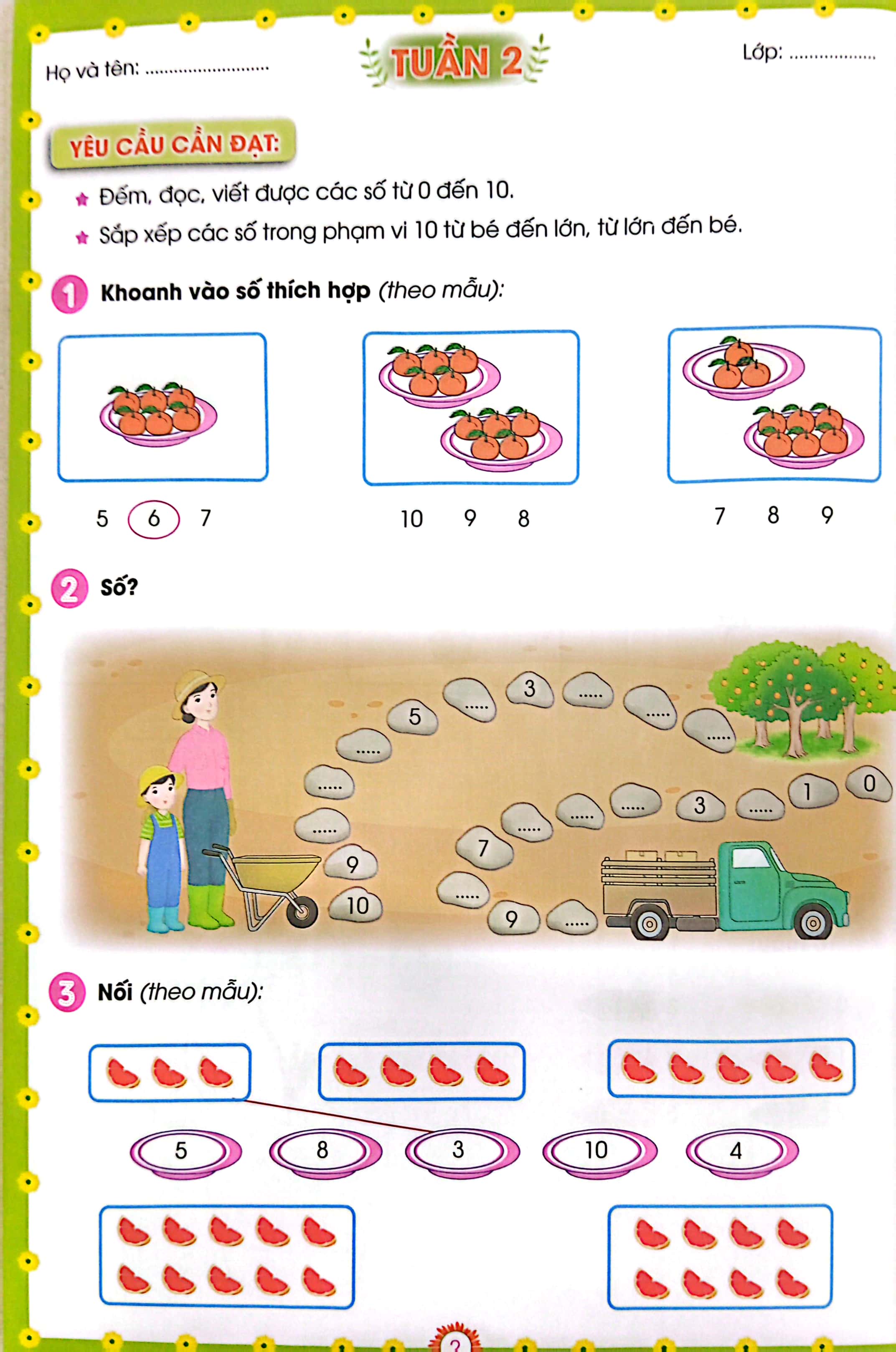 phiếu bài tập cuối tuần môn toán 1 (kết nối - 2022)