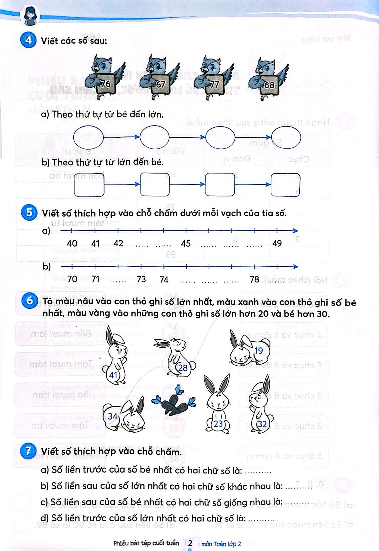 phiếu bài tập cuối tuần môn toán lớp 2 (kết nối)