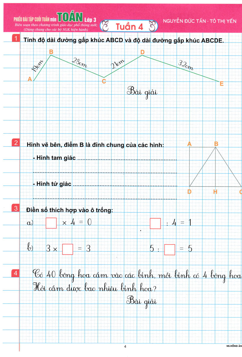 phiếu bài tập cuối tuần môn toán - lớp 3