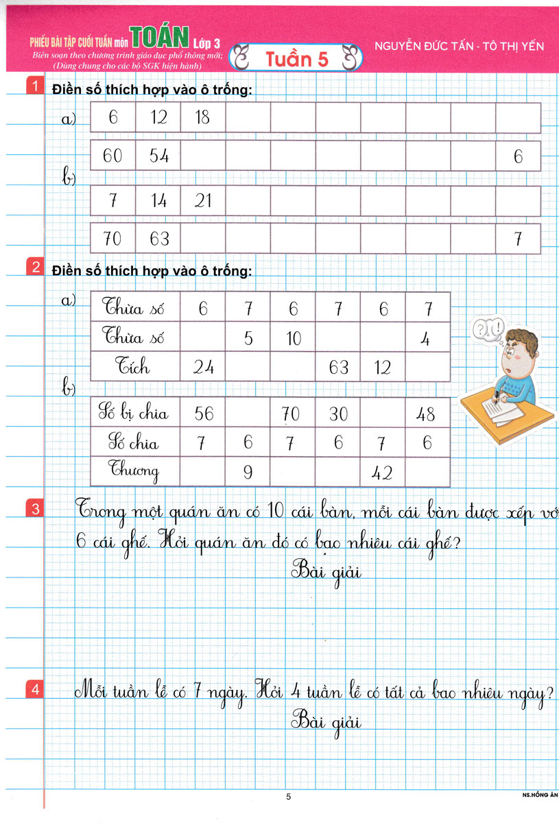 phiếu bài tập cuối tuần môn toán - lớp 3