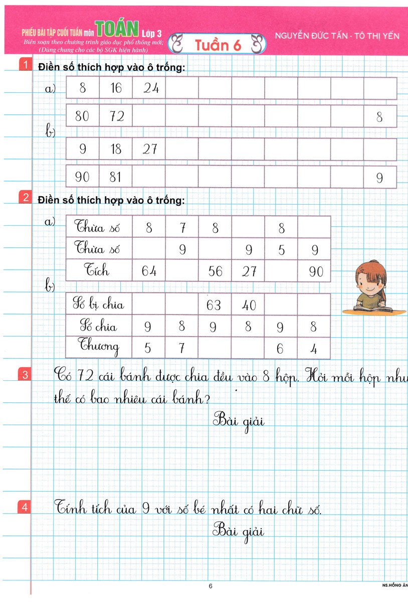 phiếu bài tập cuối tuần môn toán - lớp 3