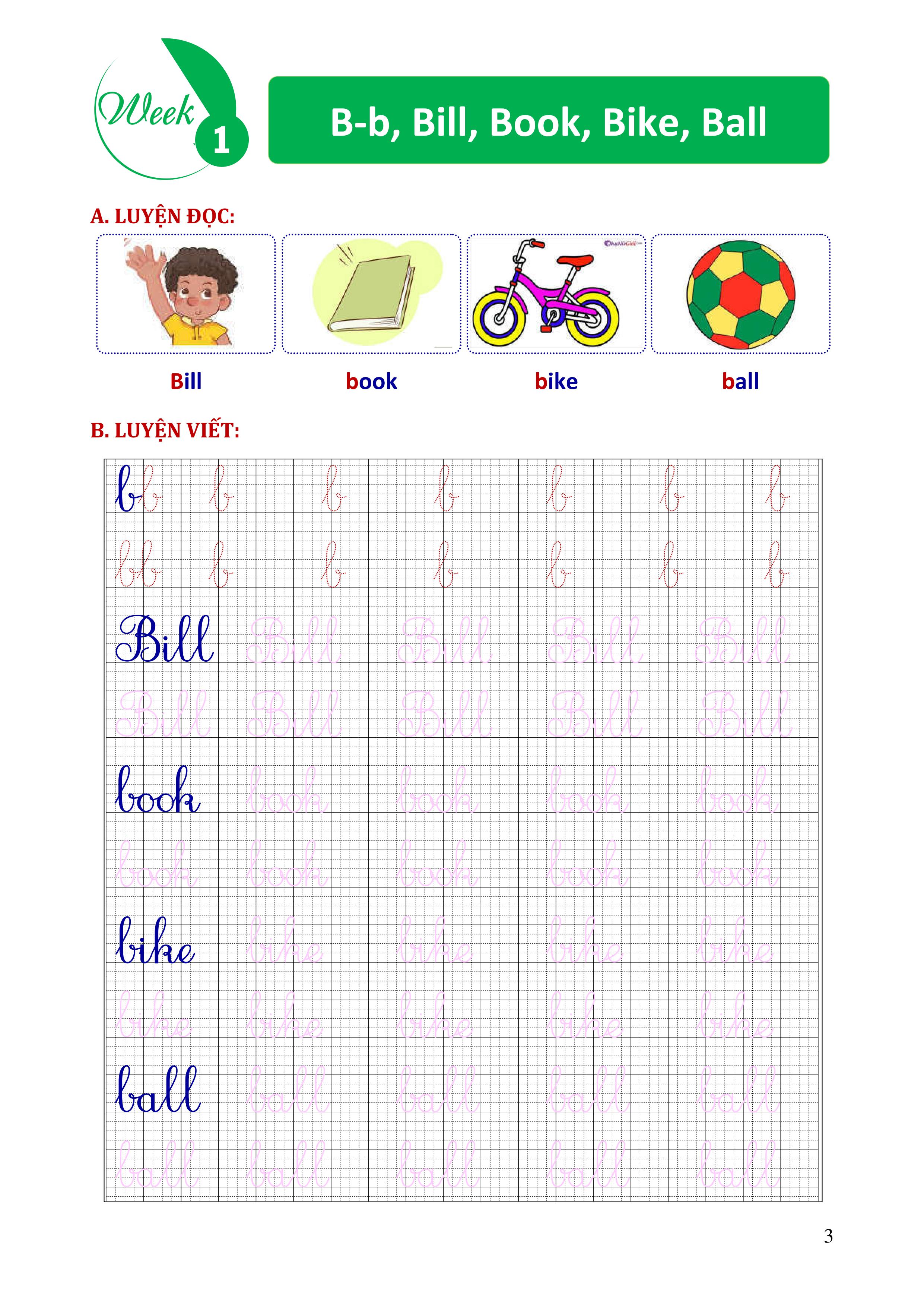 phiếu bài tập cuối tuần tiếng anh 1