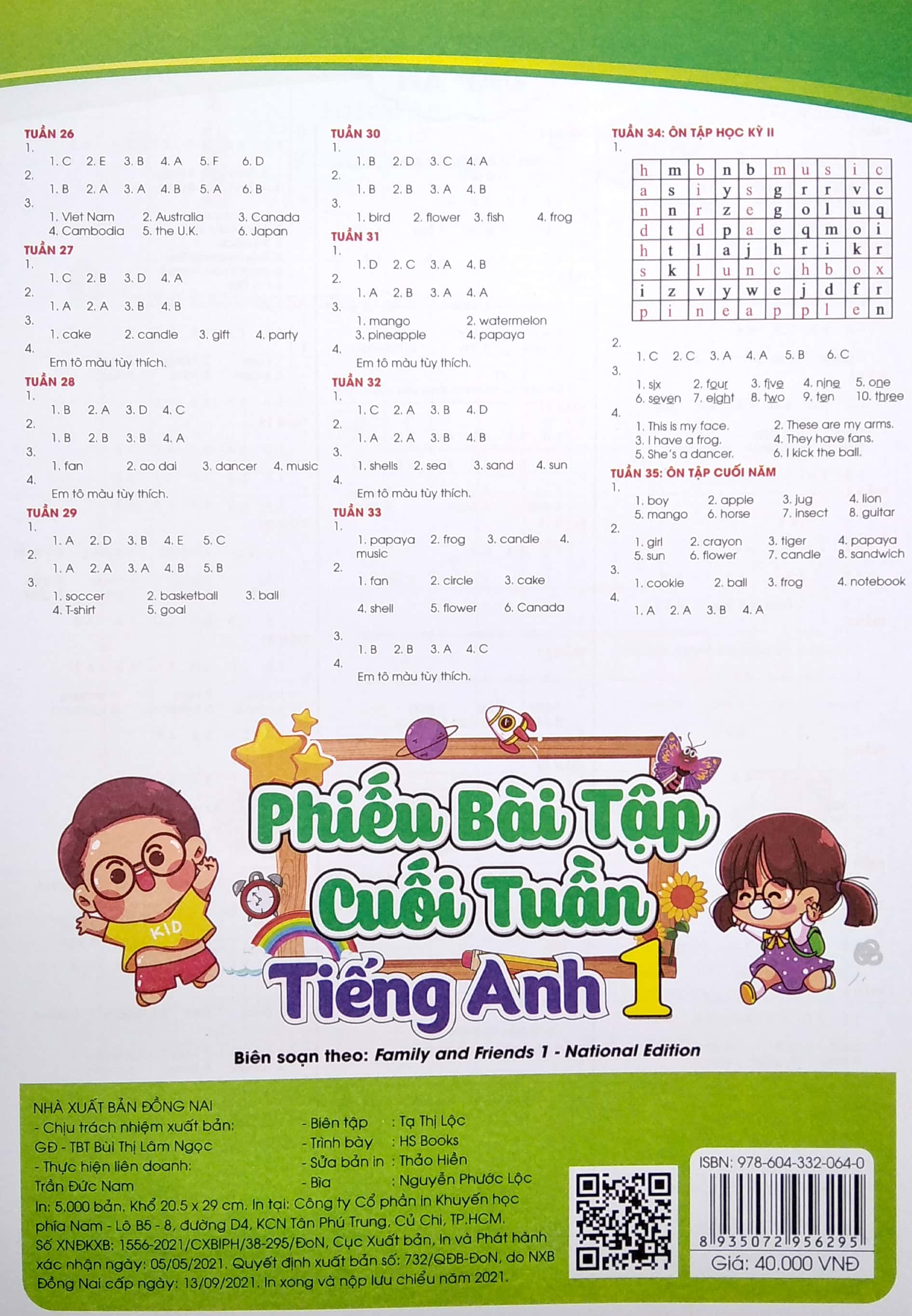 phiếu bài tập cuối tuần tiếng anh 1 (theo family and friends 1 - national edition)