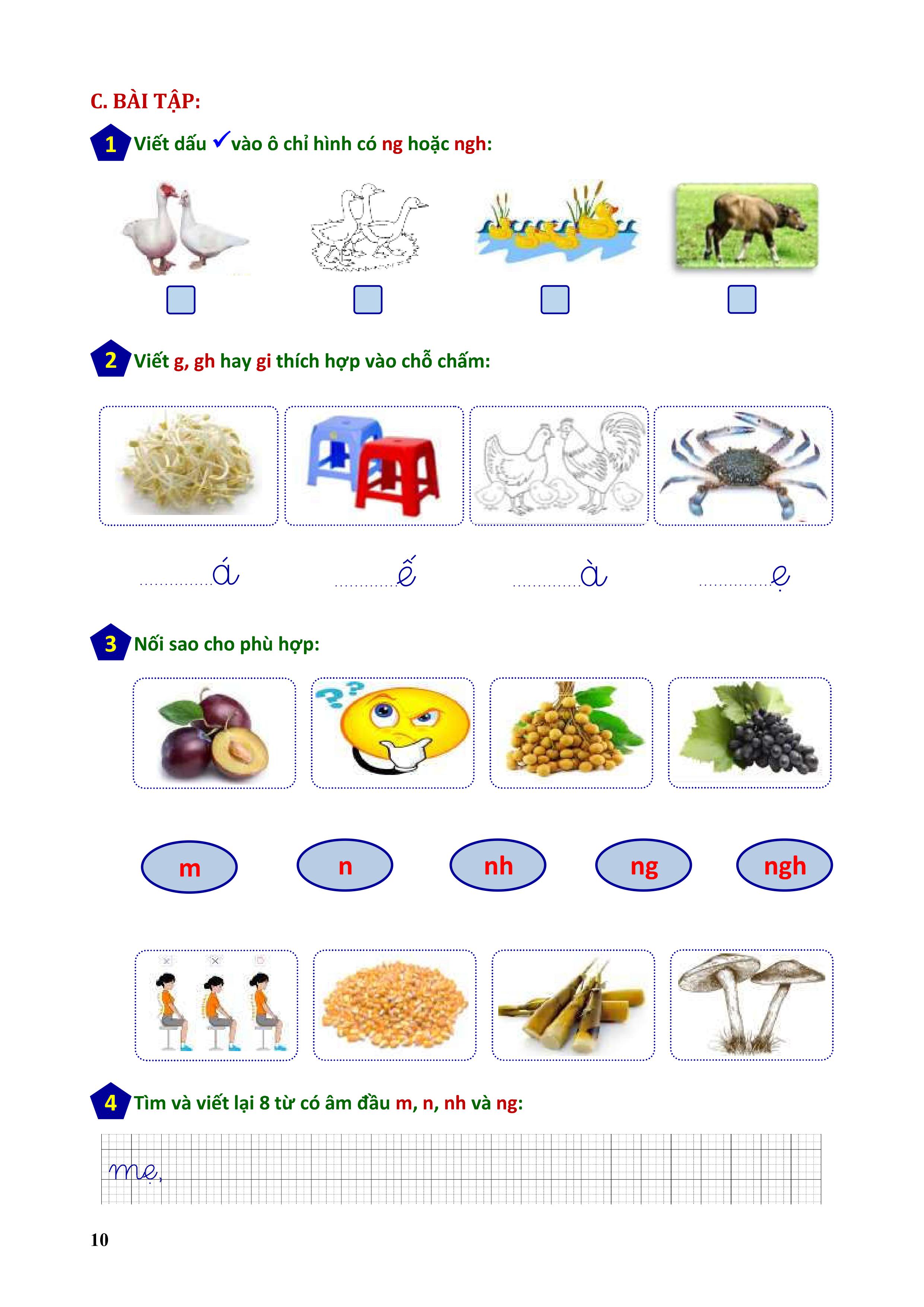 phiếu bài tập cuối tuần tiếng việt 1