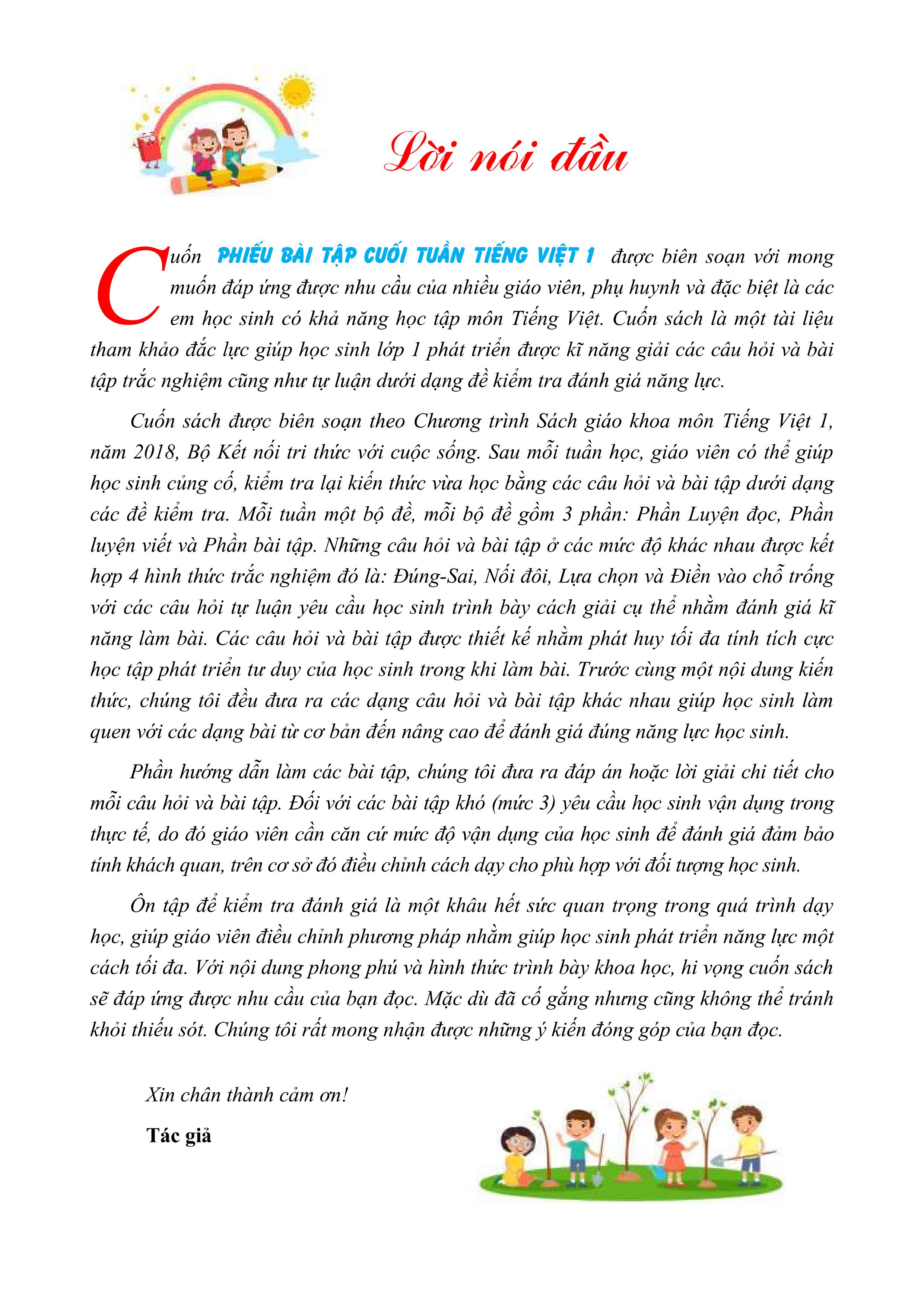 phiếu bài tập cuối tuần tiếng việt 1