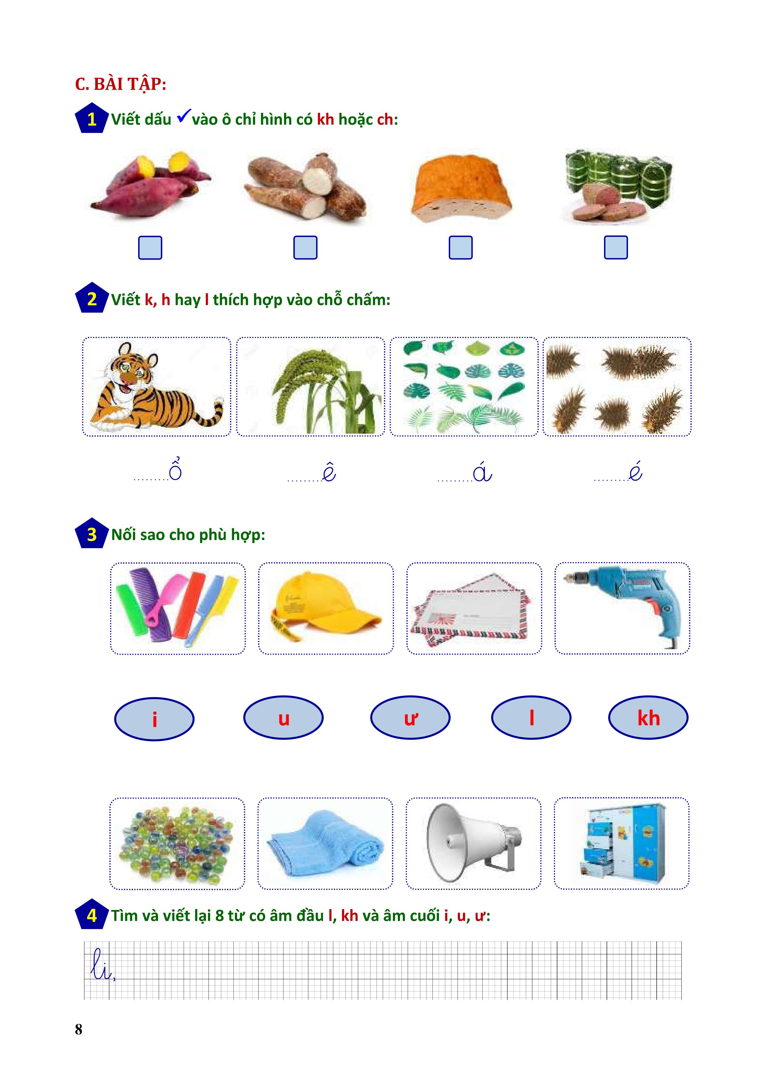 phiếu bài tập cuối tuần tiếng việt 1