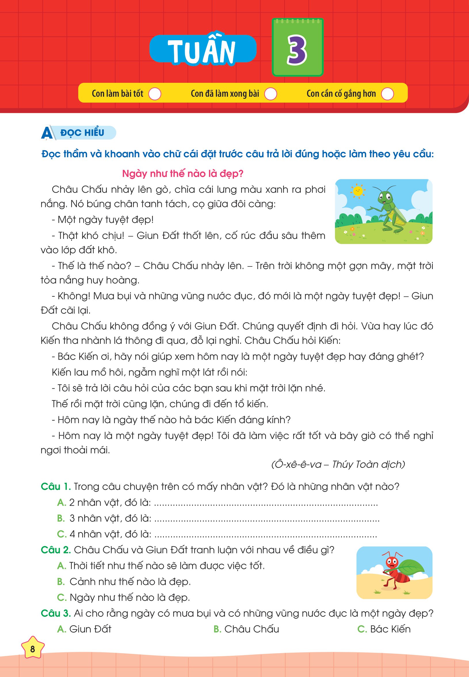 phiếu bài tập cuối tuần tiếng việt 3