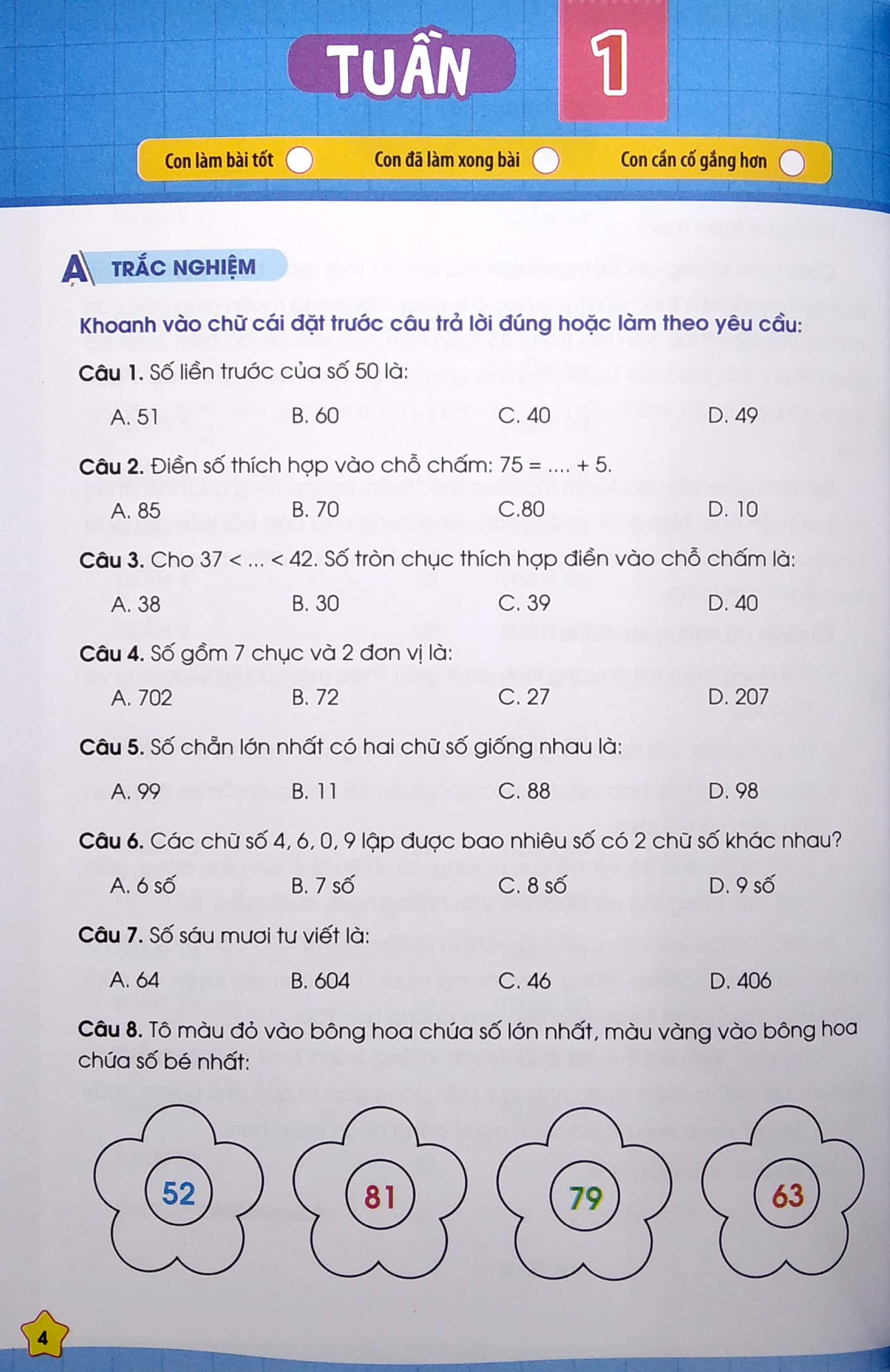 phiếu bài tập cuối tuần - toán 2