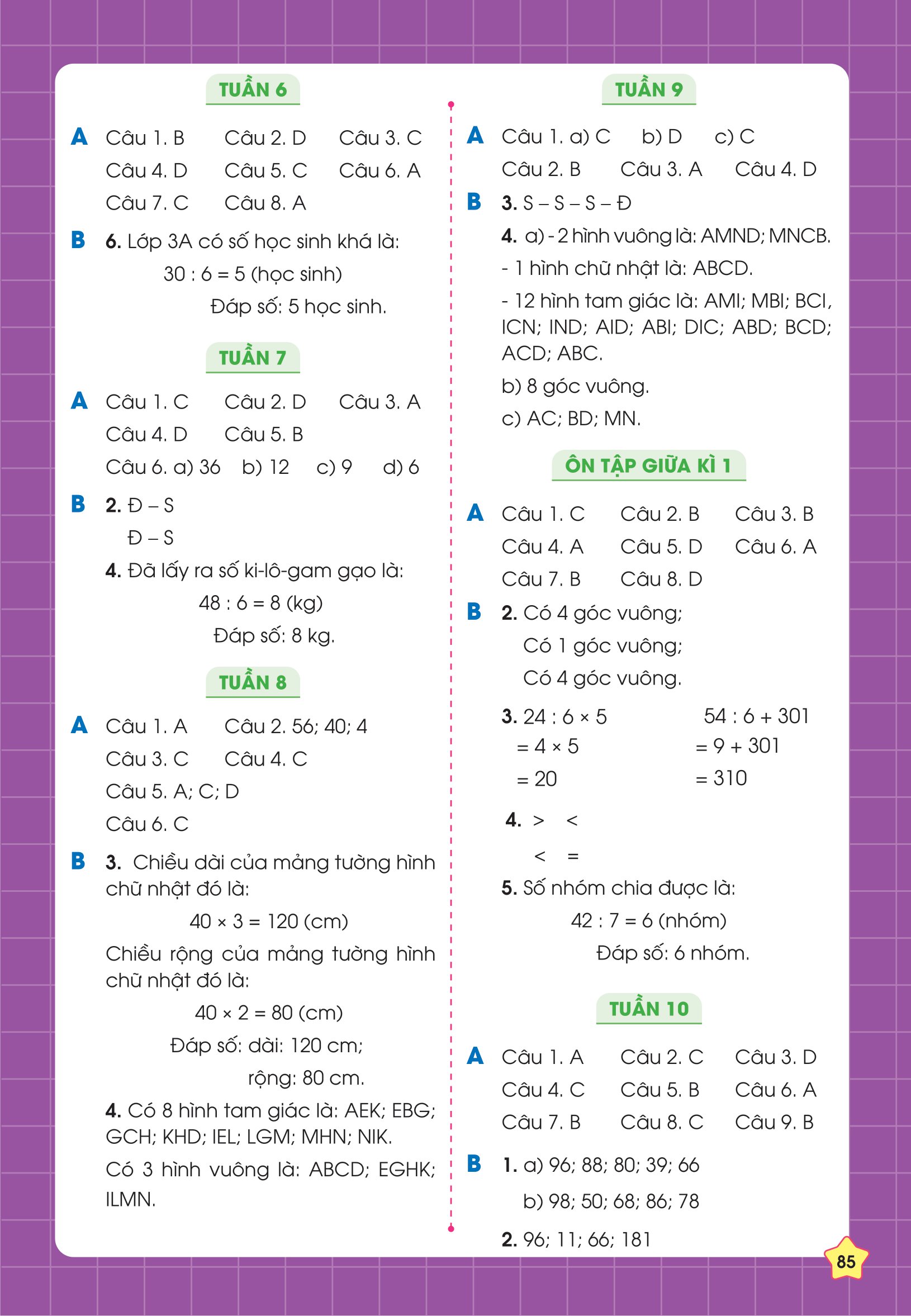phiếu bài tập cuối tuần toán 3