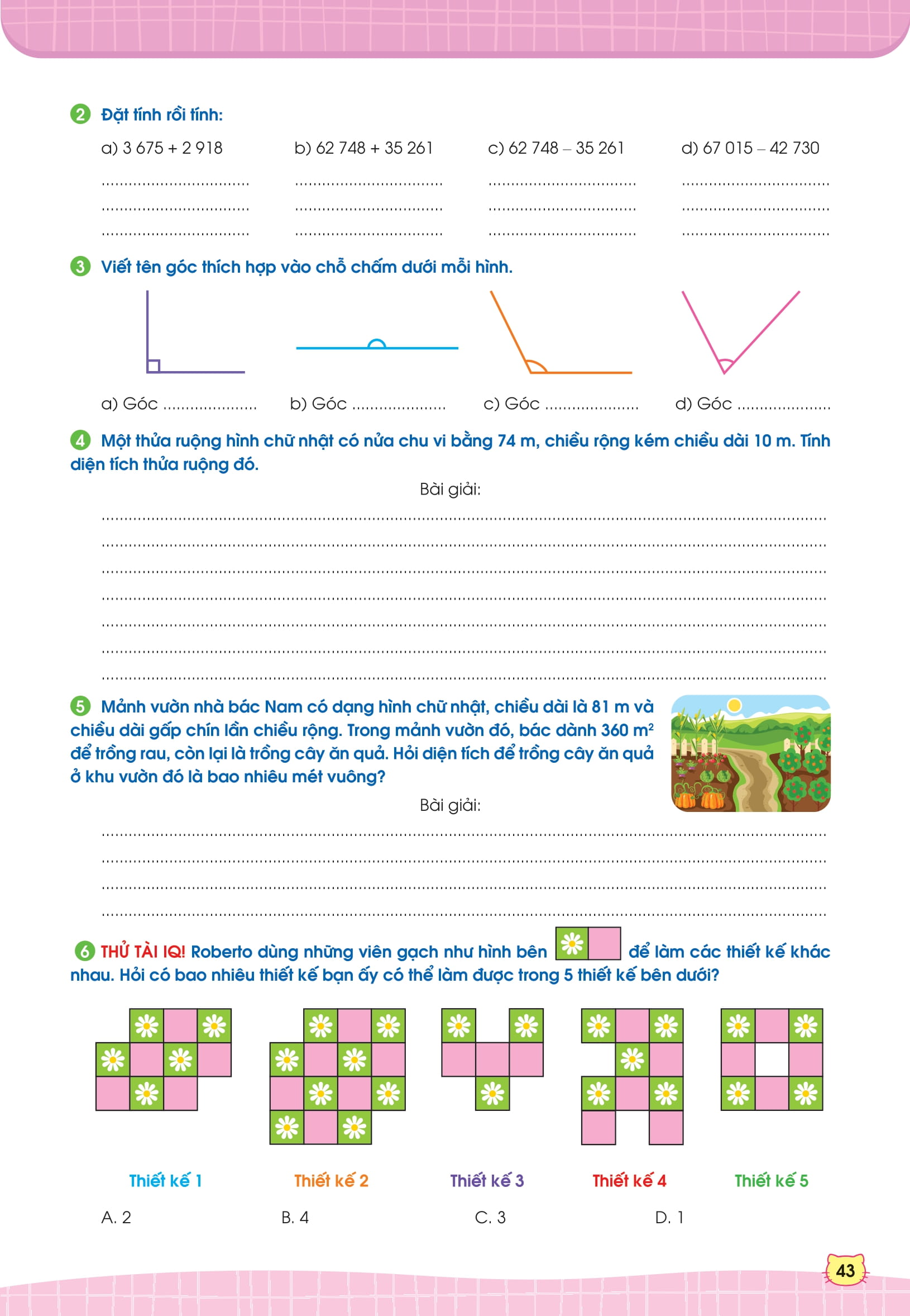 phiếu bài tập cuối tuần toán 4