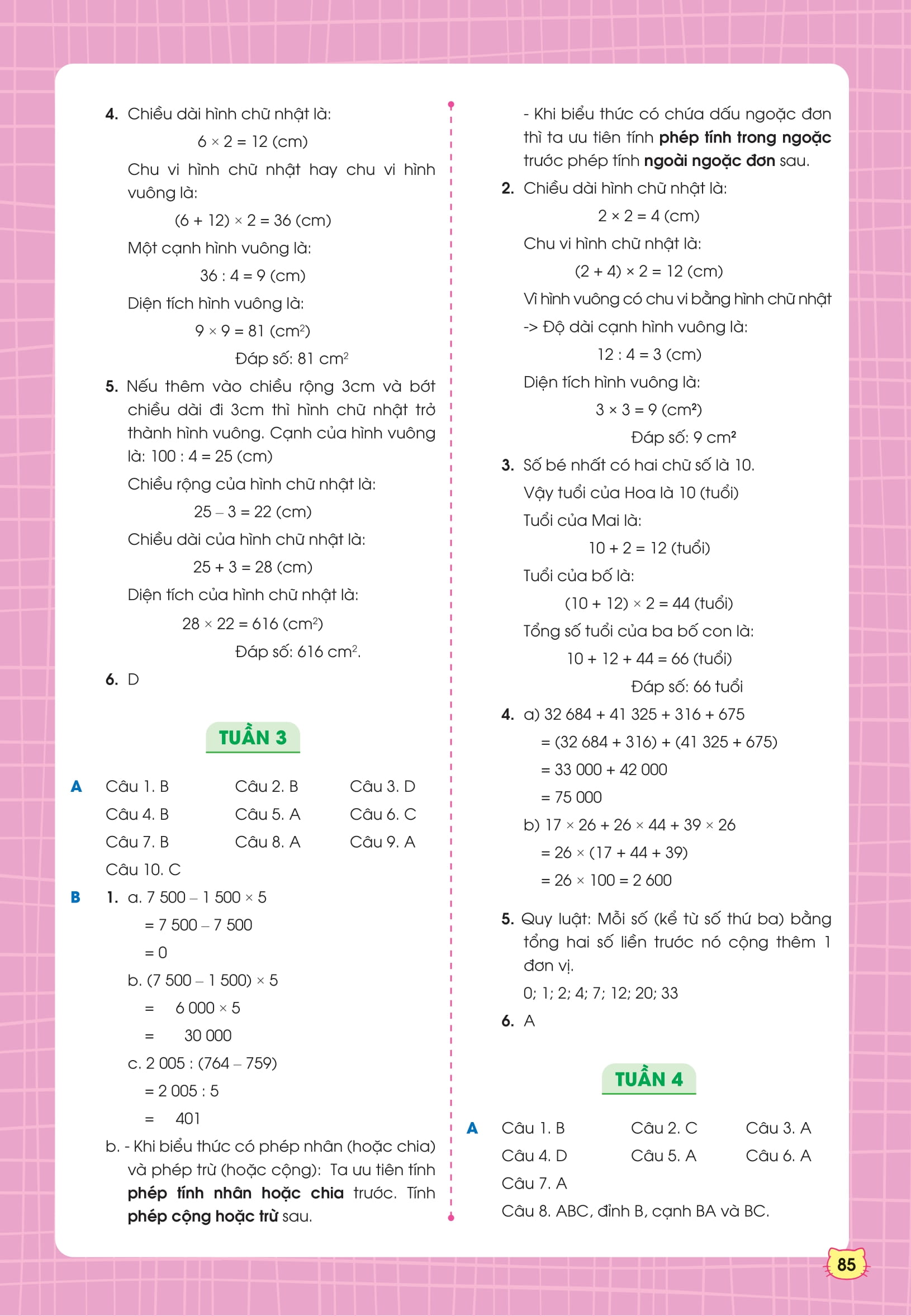 phiếu bài tập cuối tuần toán 4