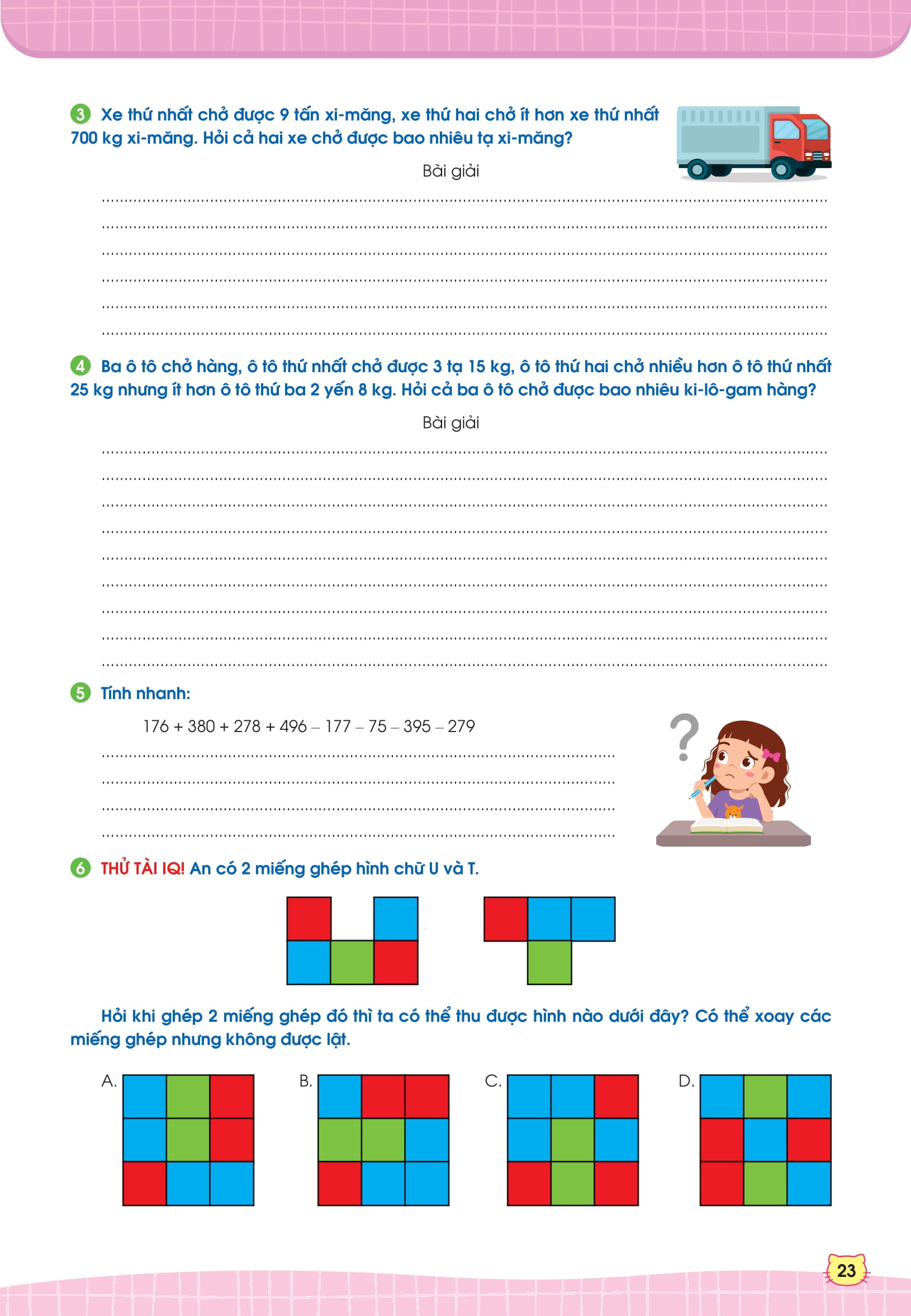 phiếu bài tập cuối tuần toán 4