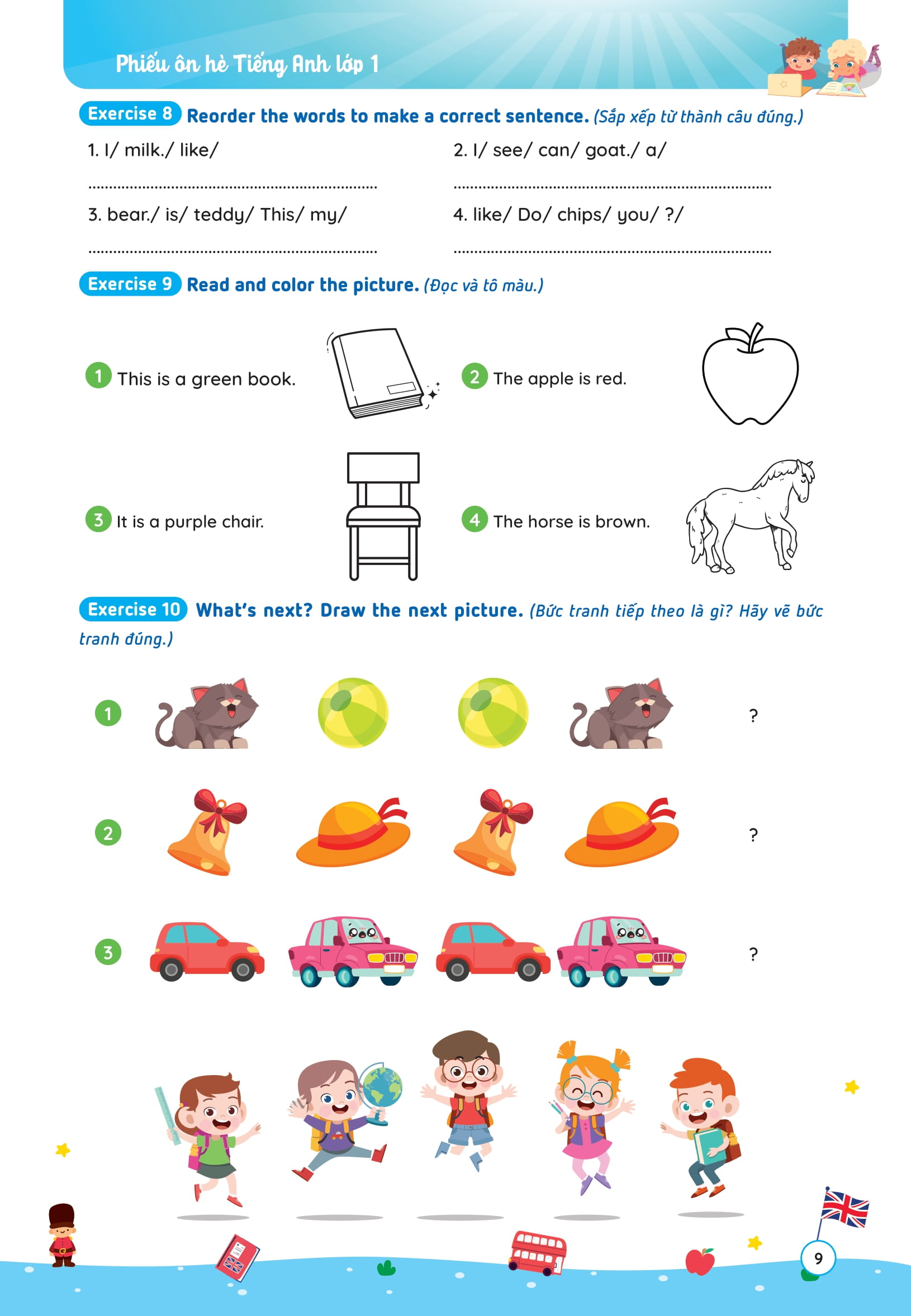 Phieu On He Tieng Anh Lop 1