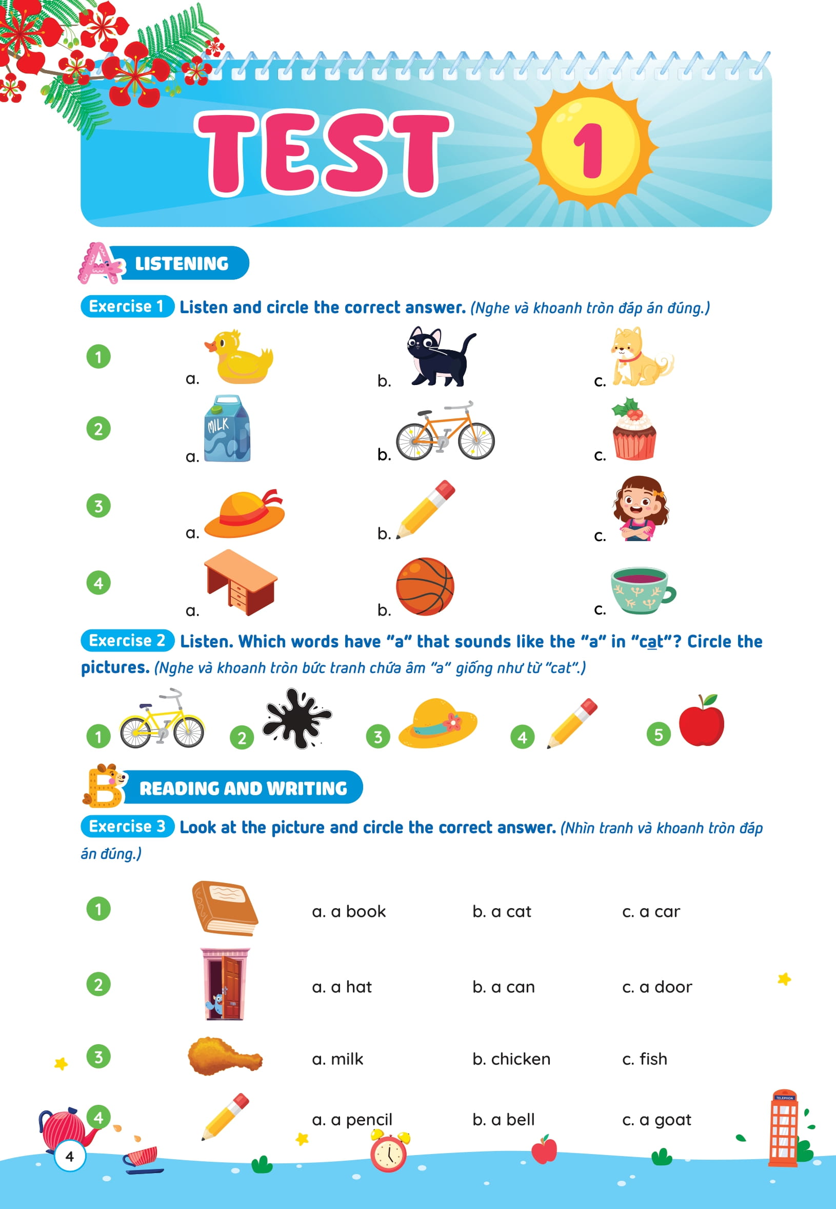 Phieu On He Tieng Anh Lop 1