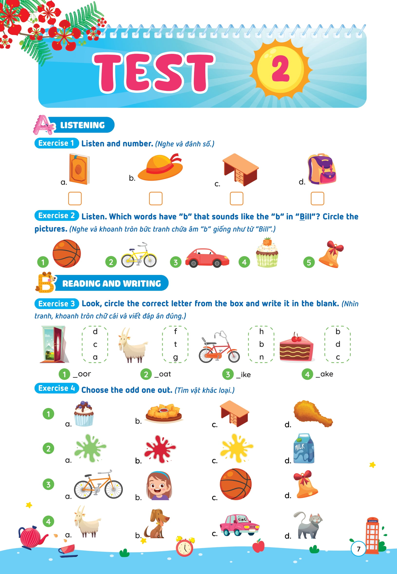 Phieu On He Tieng Anh Lop 1