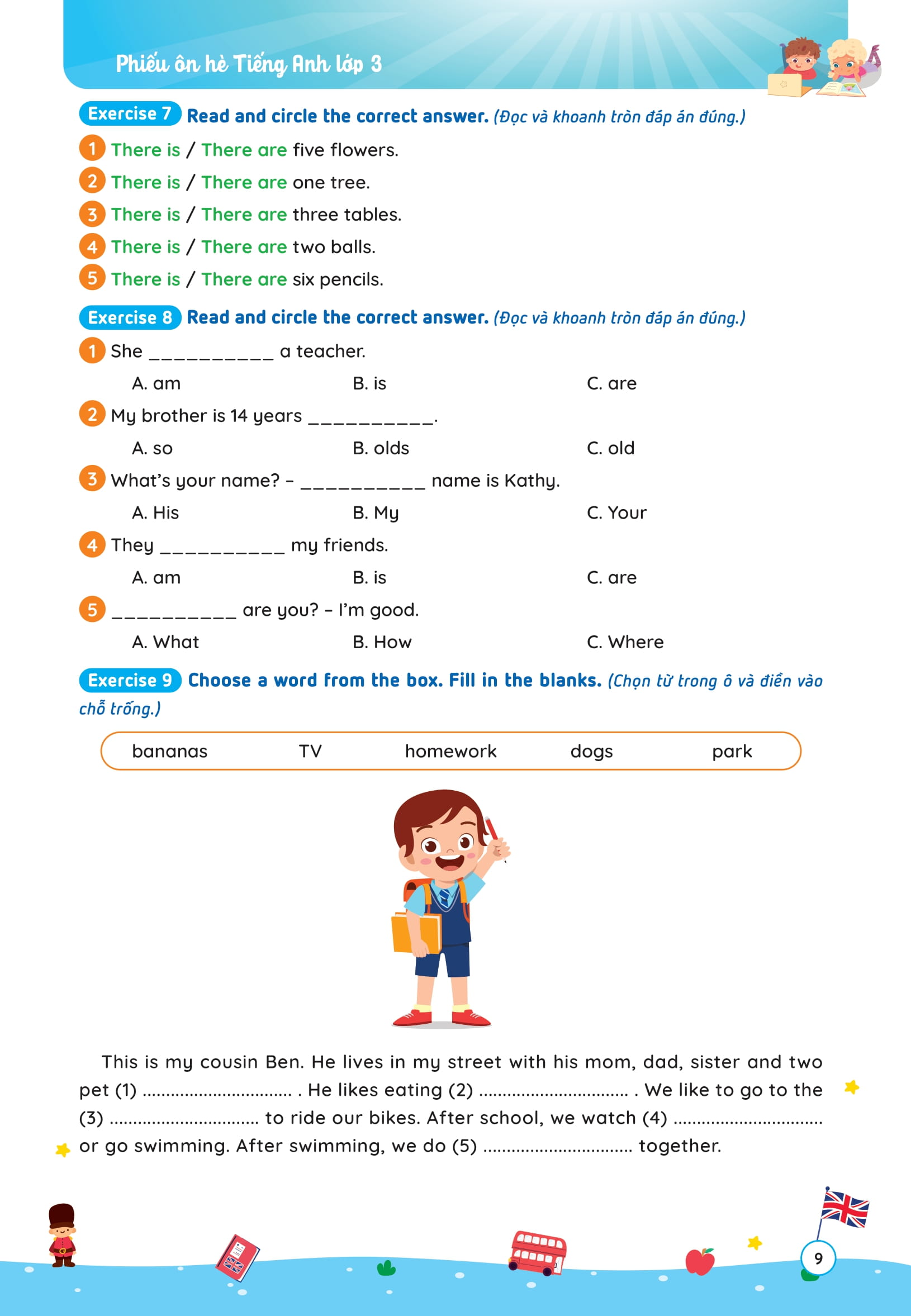 Phieu On He Tieng Anh Lop 3