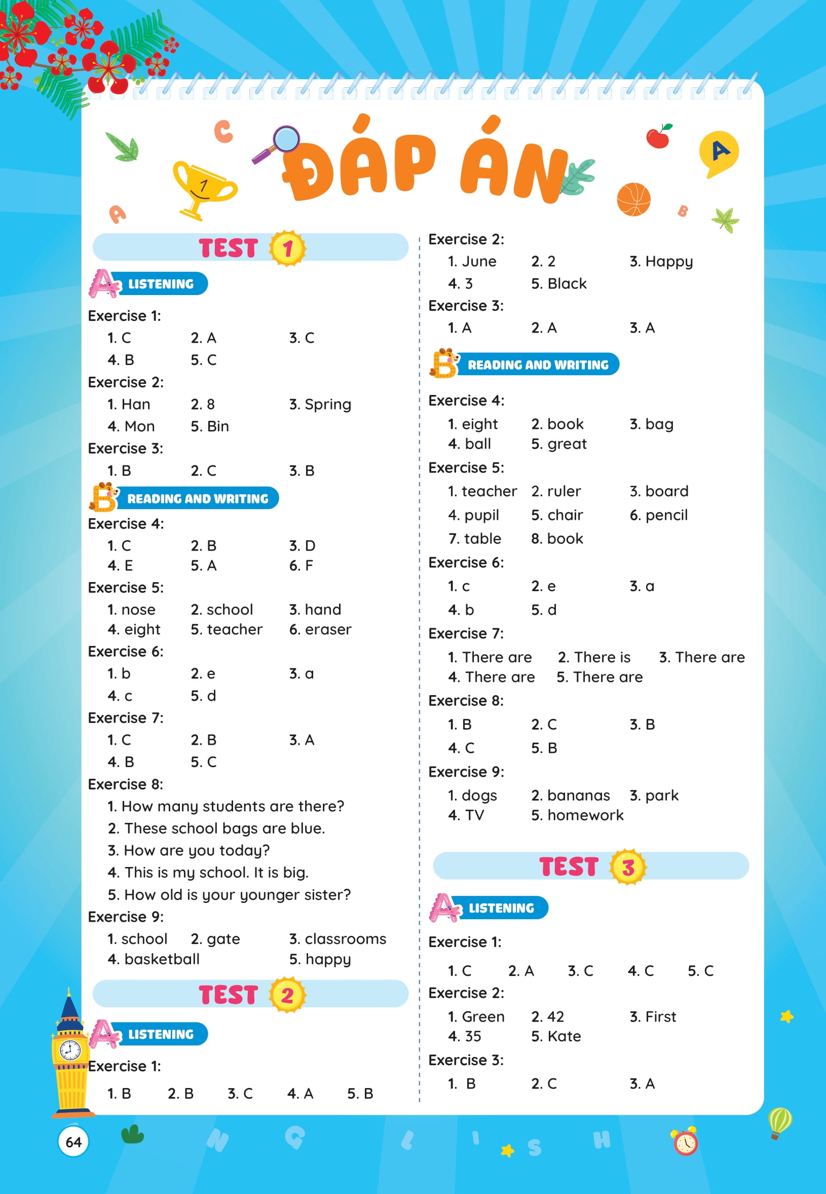 Phieu On He Tieng Anh Lop 3