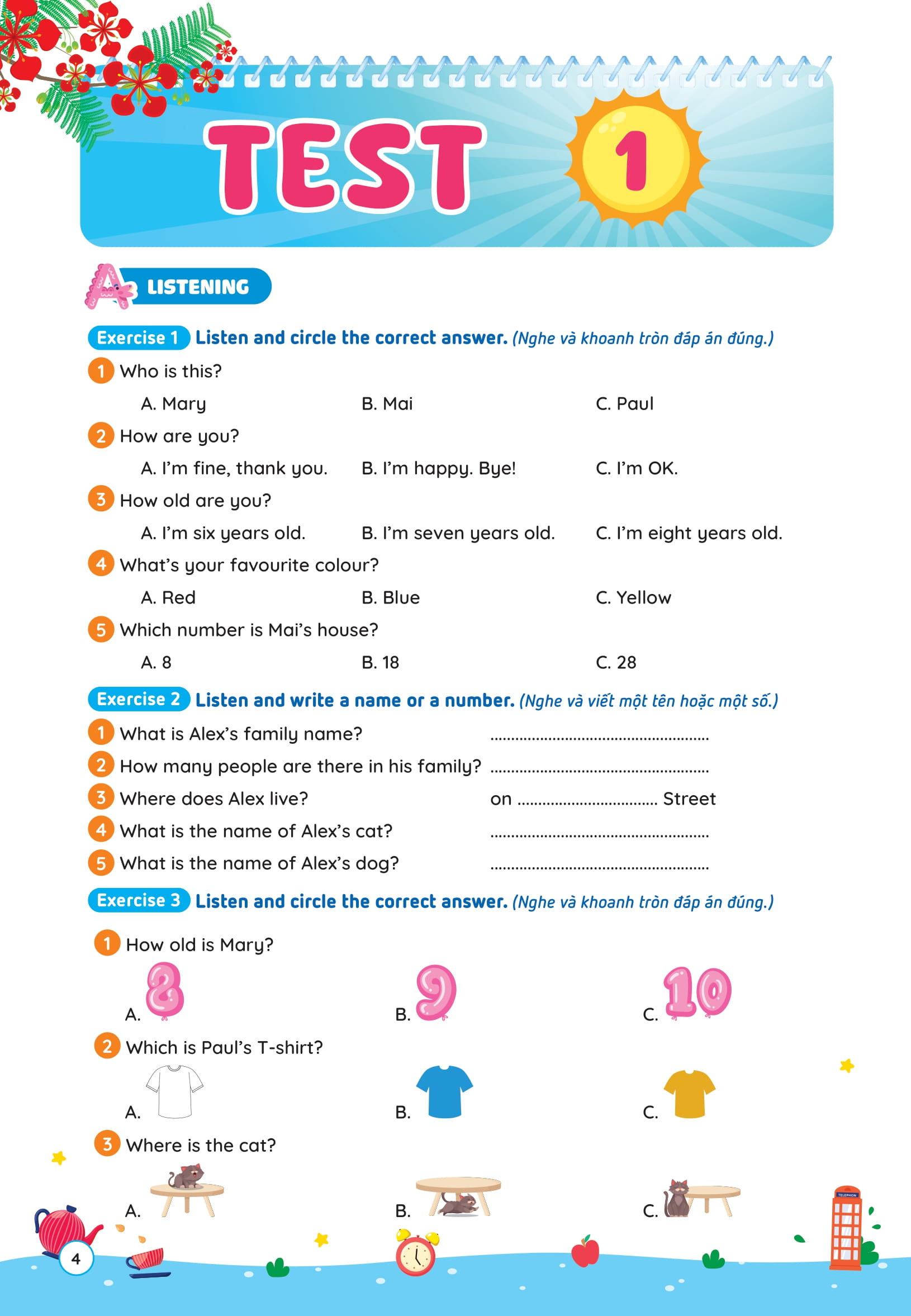 Phieu On He Tieng Anh Lop 3