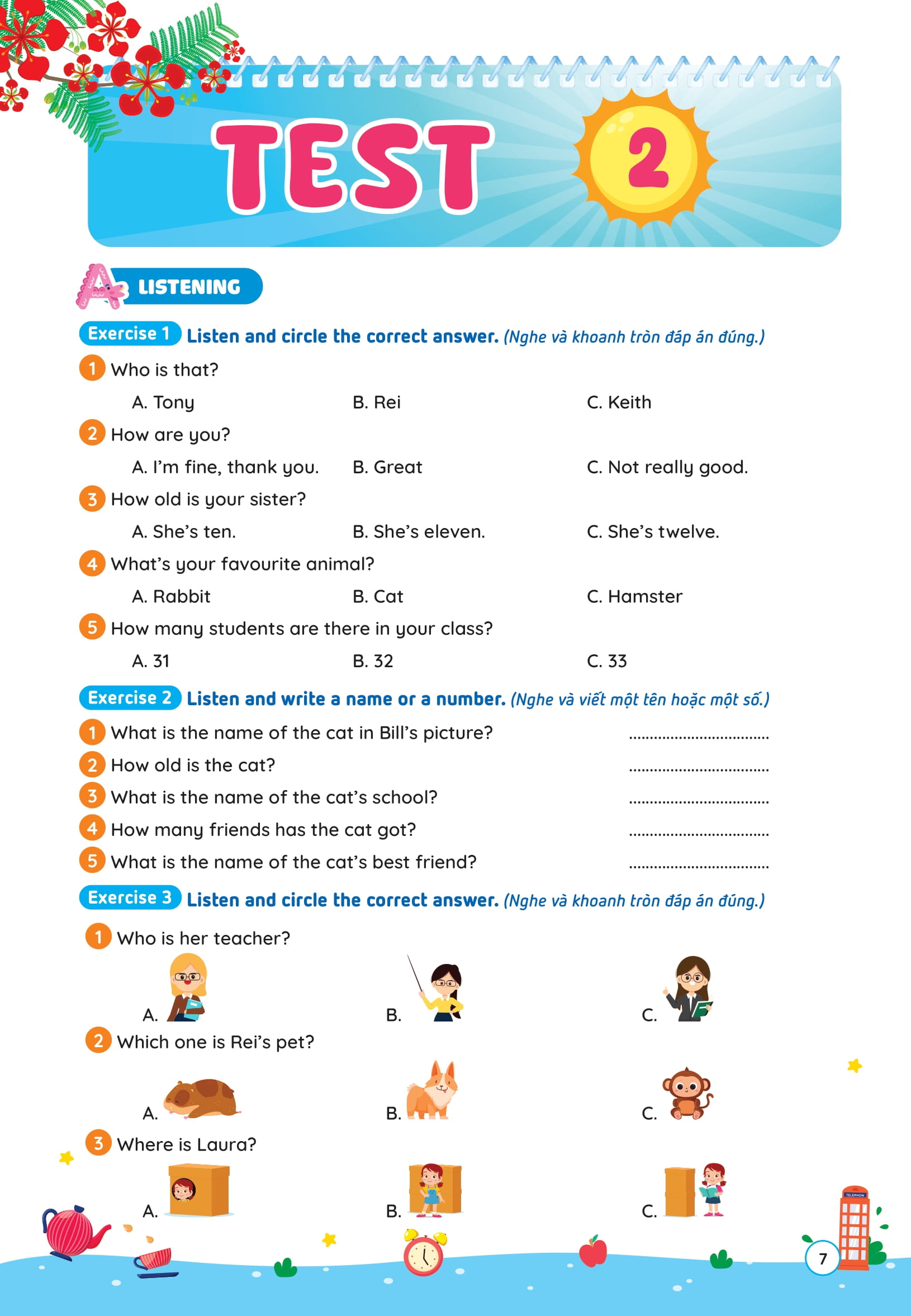 Phieu On He Tieng Anh Lop 3