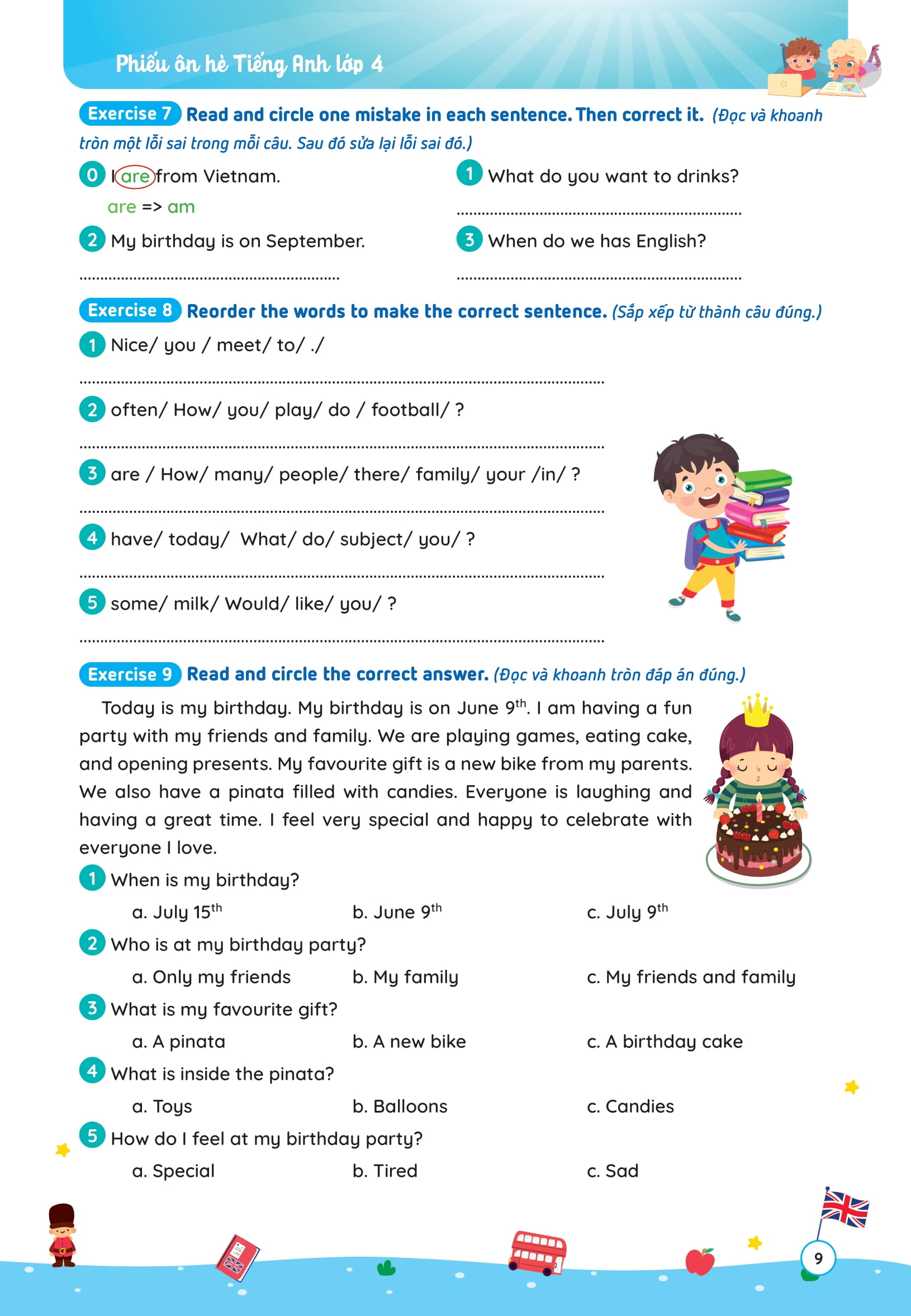 Phieu On He Tieng Anh Lop 4