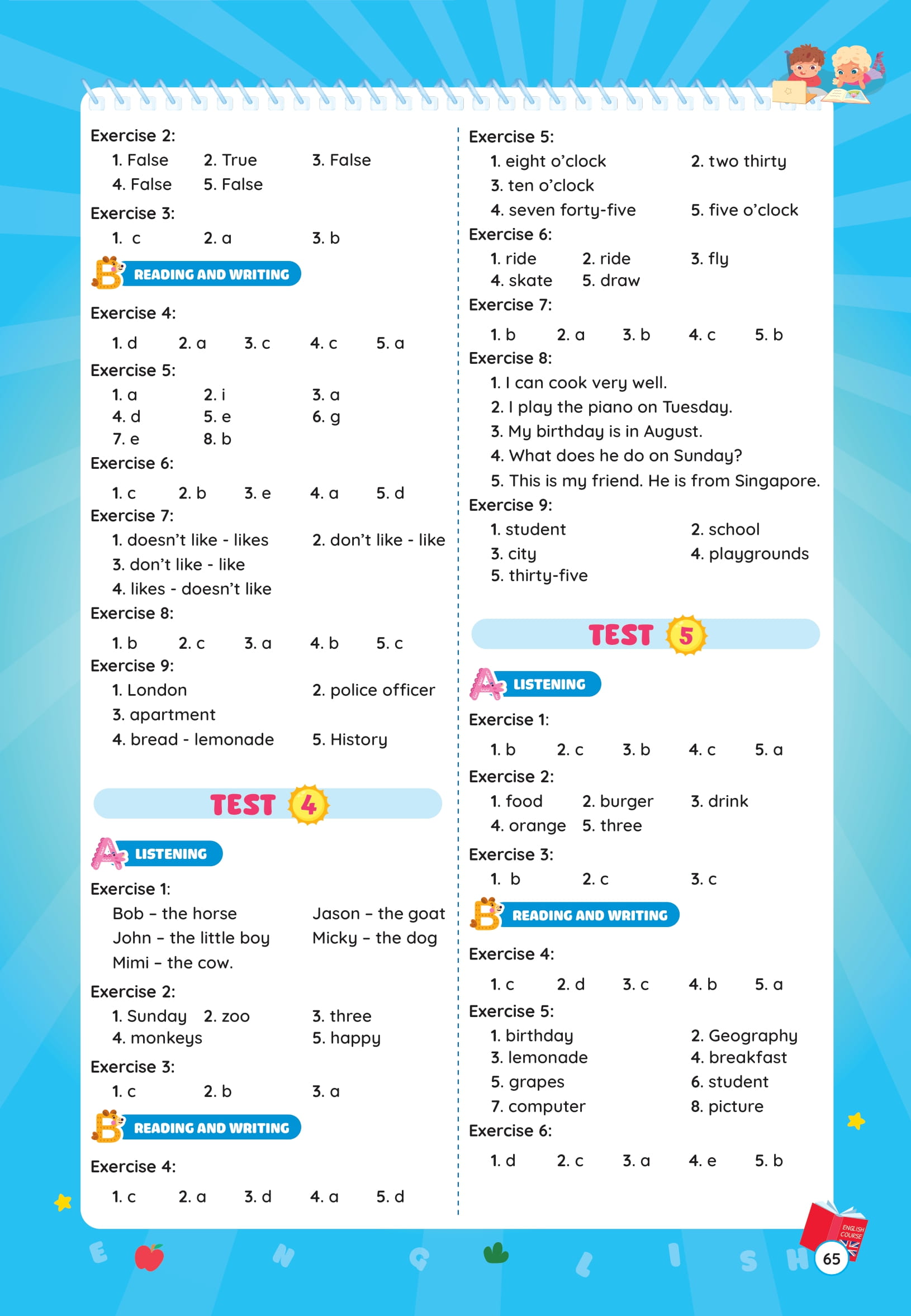 Phieu On He Tieng Anh Lop 4