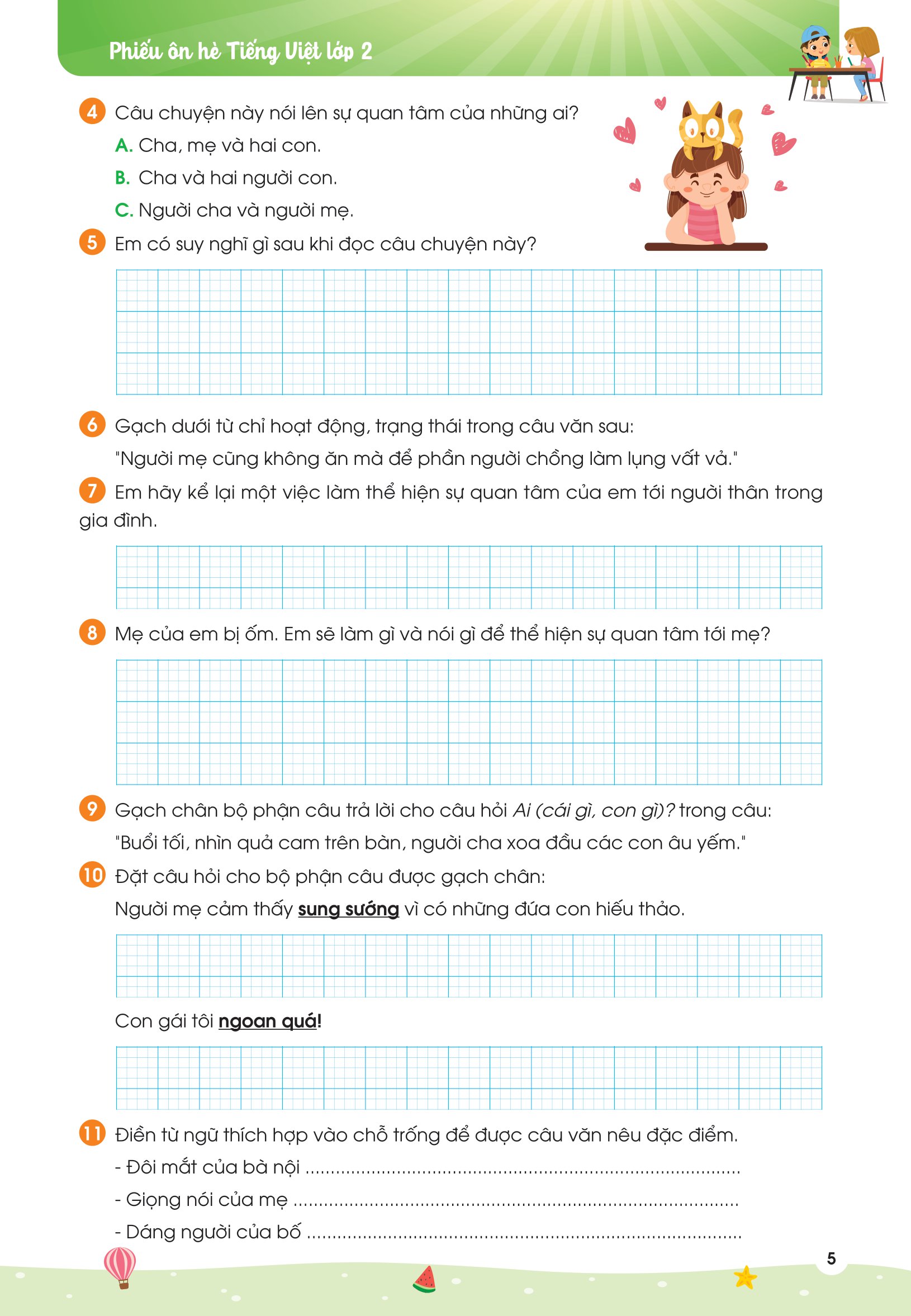 phiếu ôn hè tiếng việt 2 (theo chương trình giáo dục phổ thông mới)