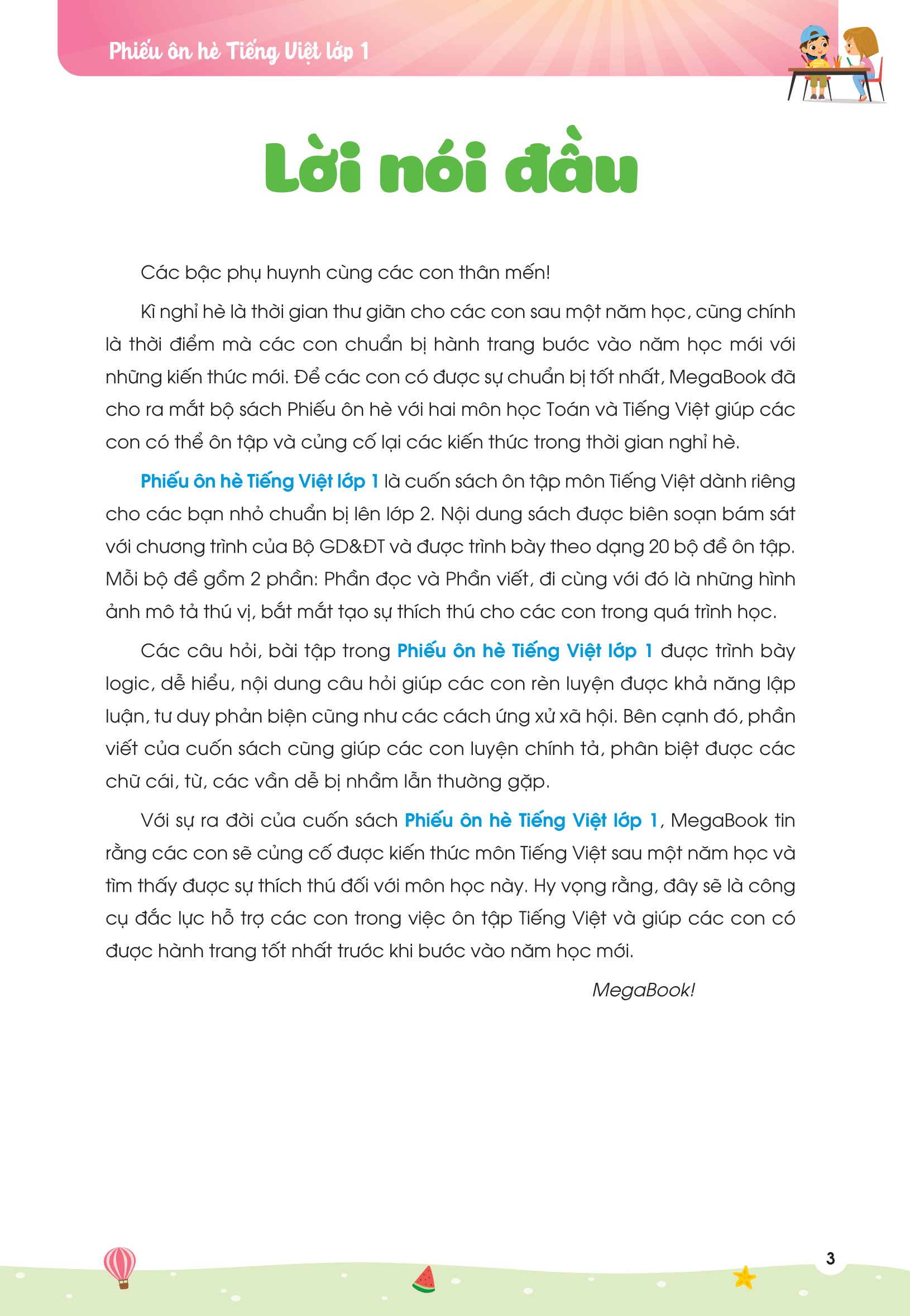 phiếu ôn hè tiếng việt lớp 1