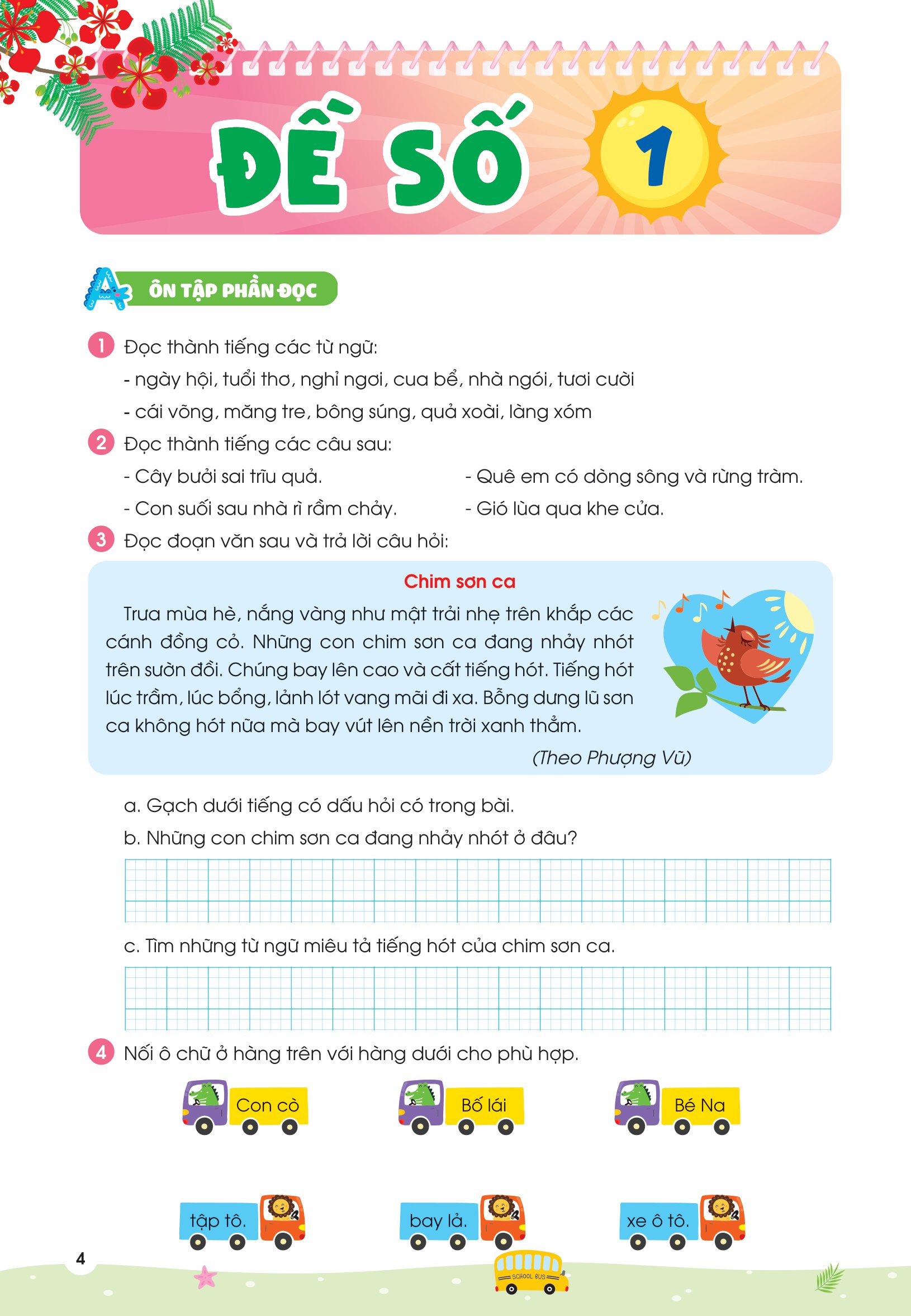 phiếu ôn hè tiếng việt lớp 1