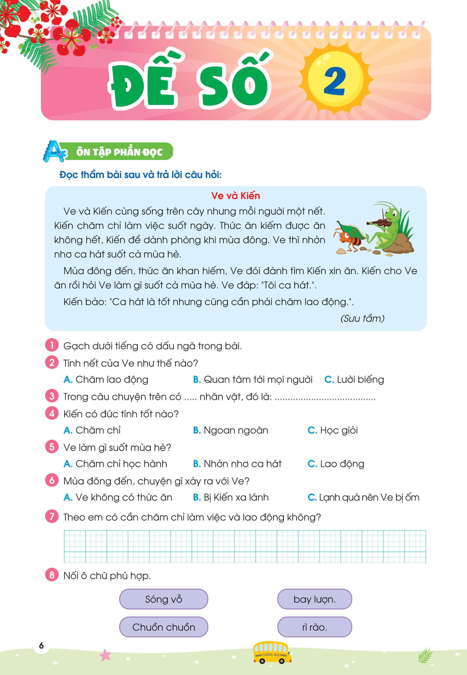 phiếu ôn hè tiếng việt lớp 1