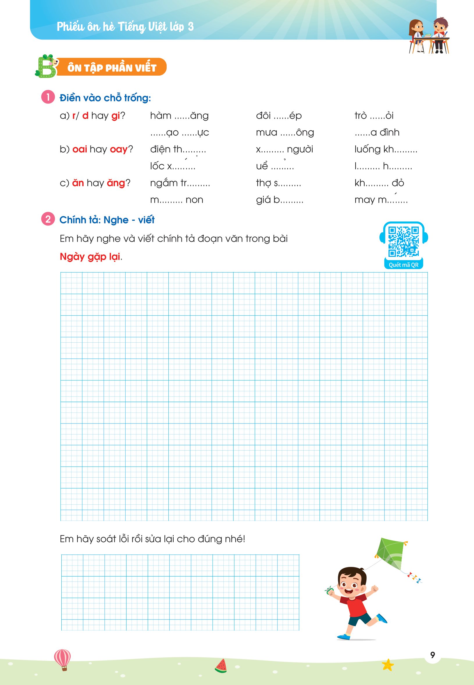 phiếu ôn hè tiếng việt lớp 3