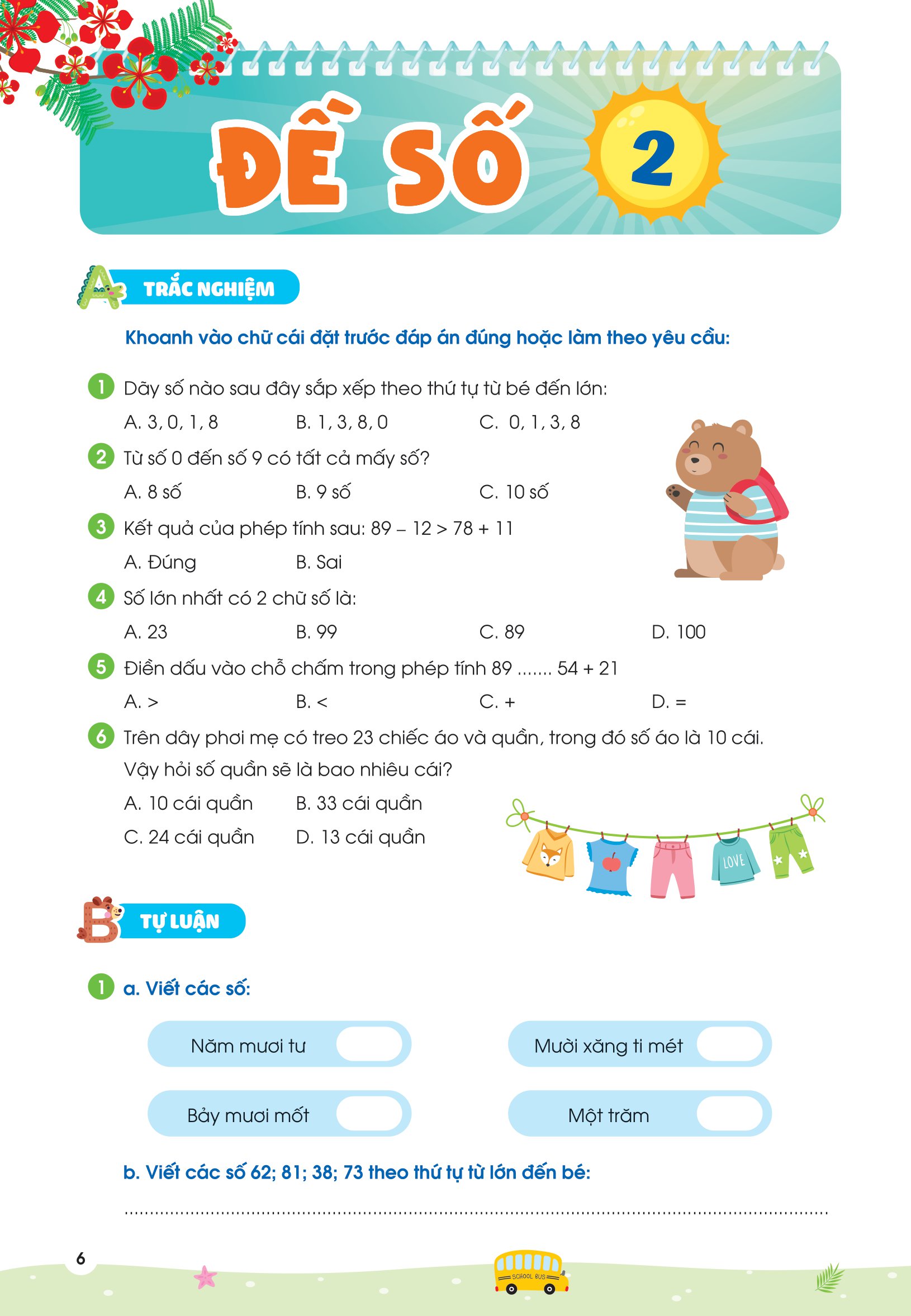 phiếu ôn hè toán 1 (theo chương trình giáo dục phổ thông mới)