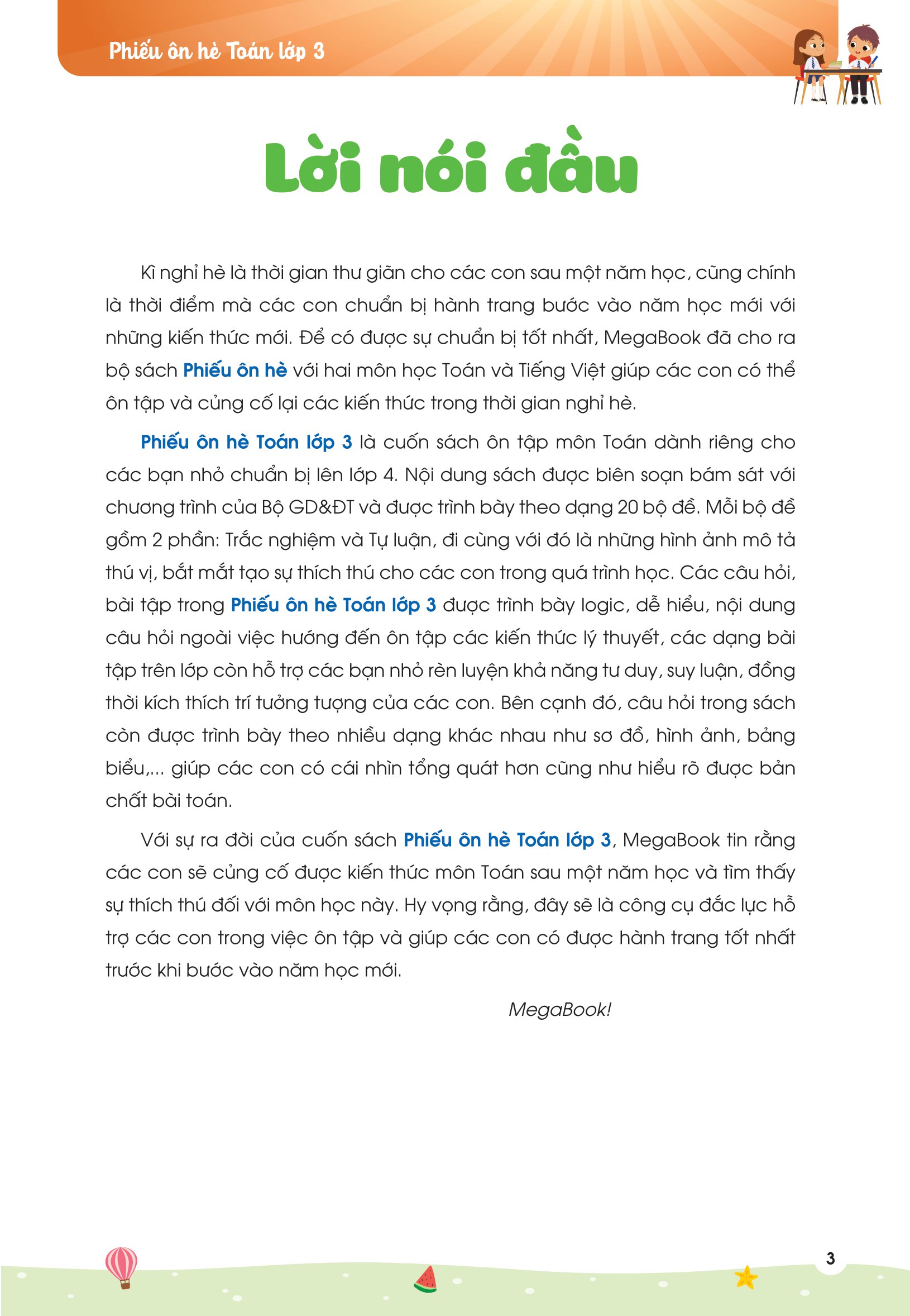 phiếu ôn hè toán lớp 3