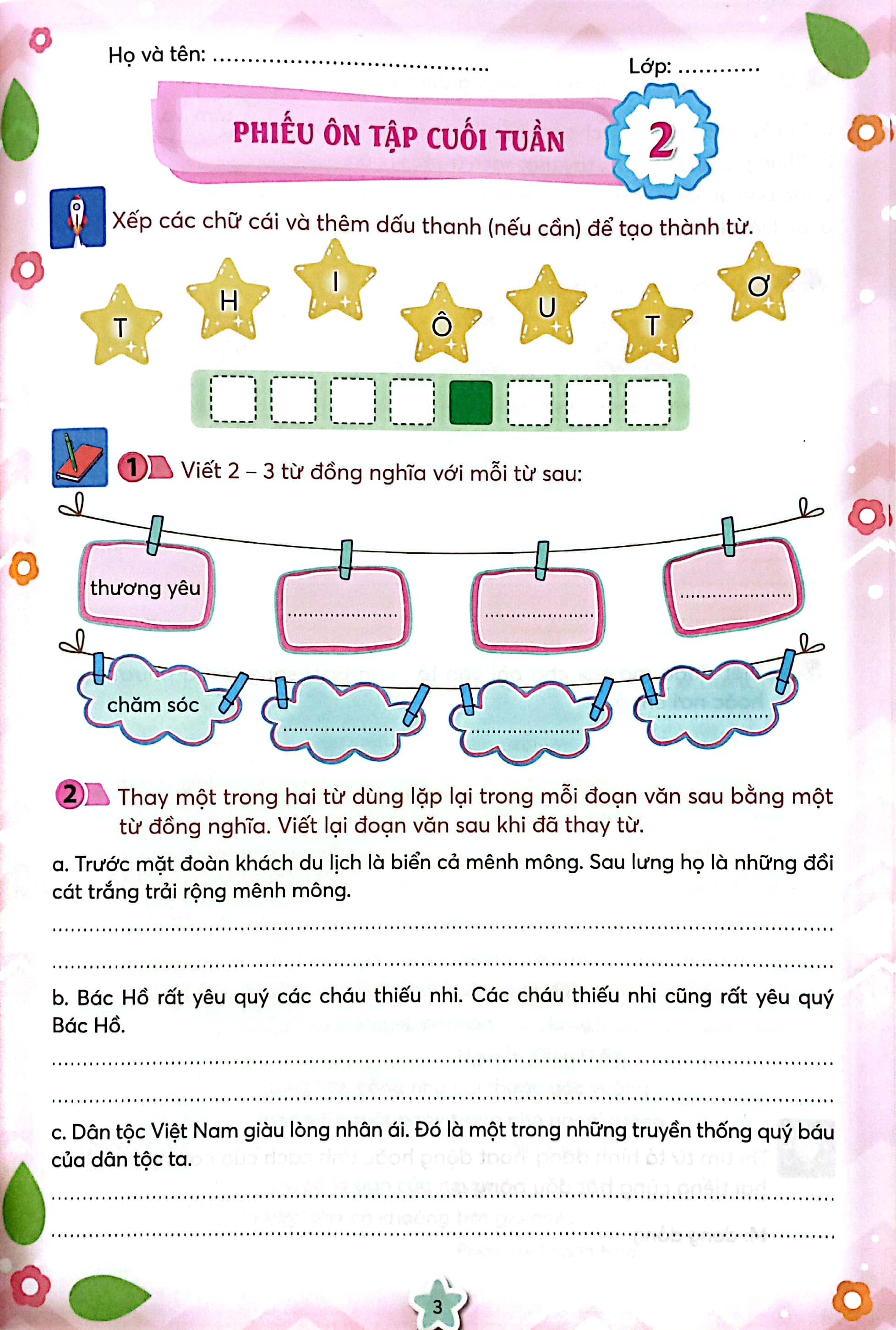 phiếu ôn tập cuối tuần môn tiếng việt 5 (chân trời) (chuẩn)