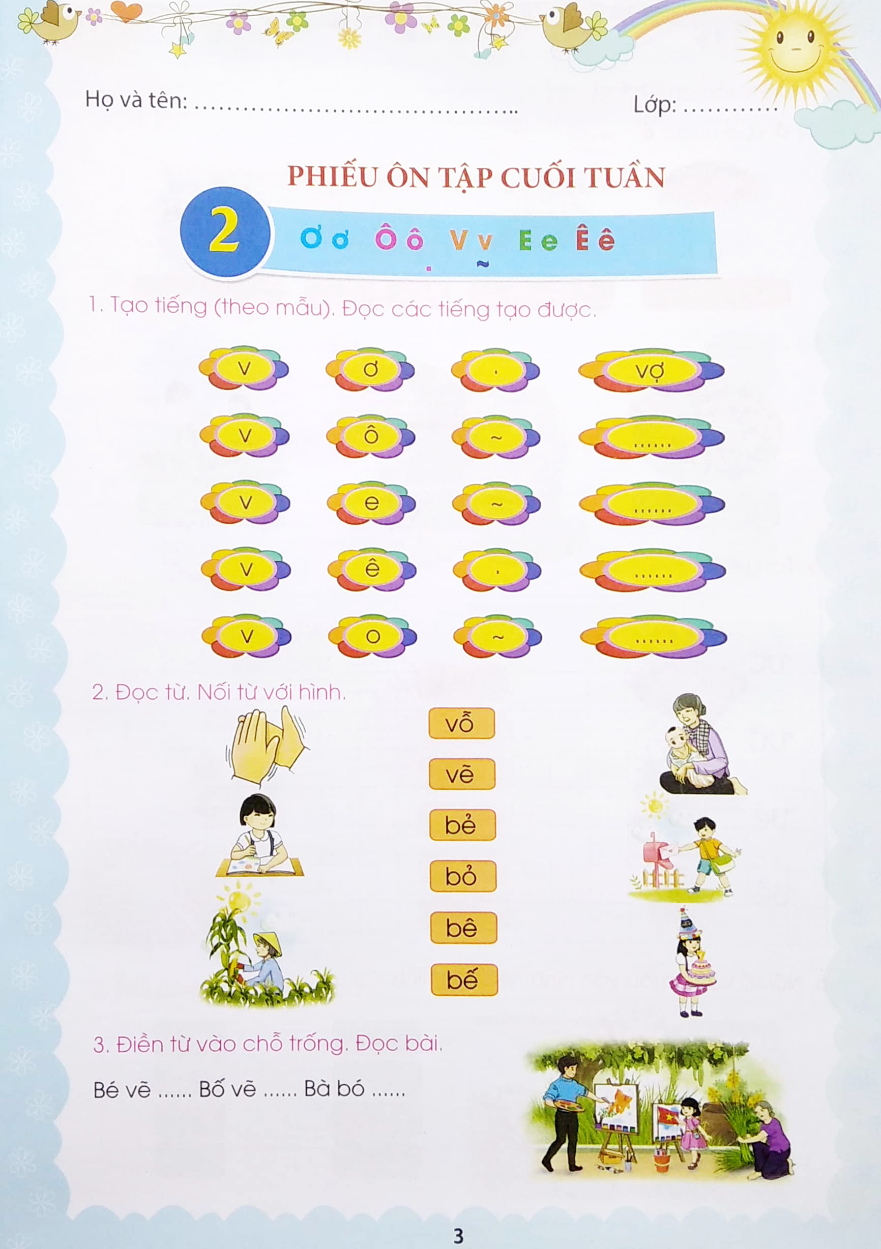 phiếu ôn tập cuối tuần môn tiếng việt lớp 1 (bộ sách chân trời sáng tạo)