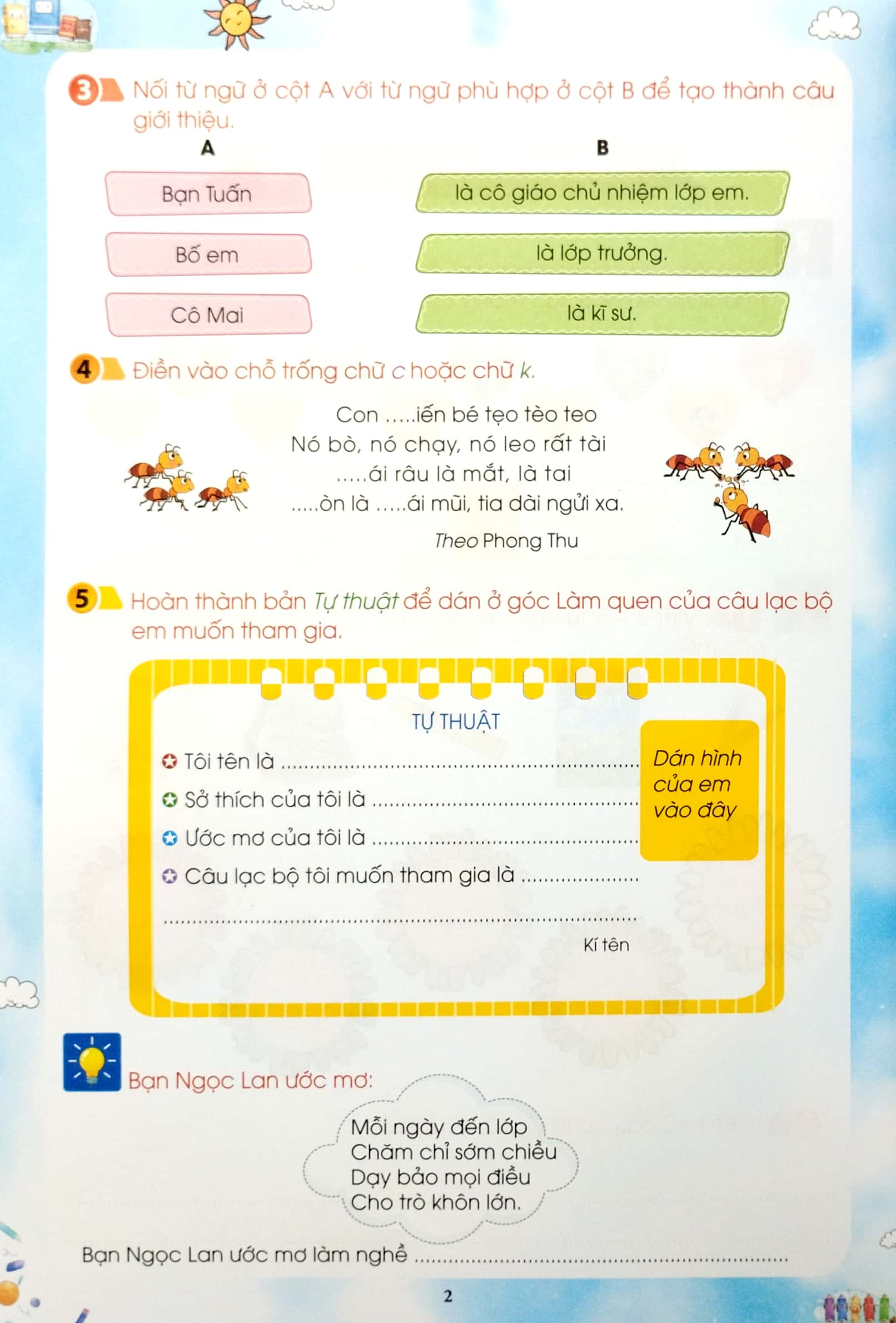 phiếu ôn tập cuối tuần - môn tiếng việt - lớp 2 - chân trời sáng tạo (2023)