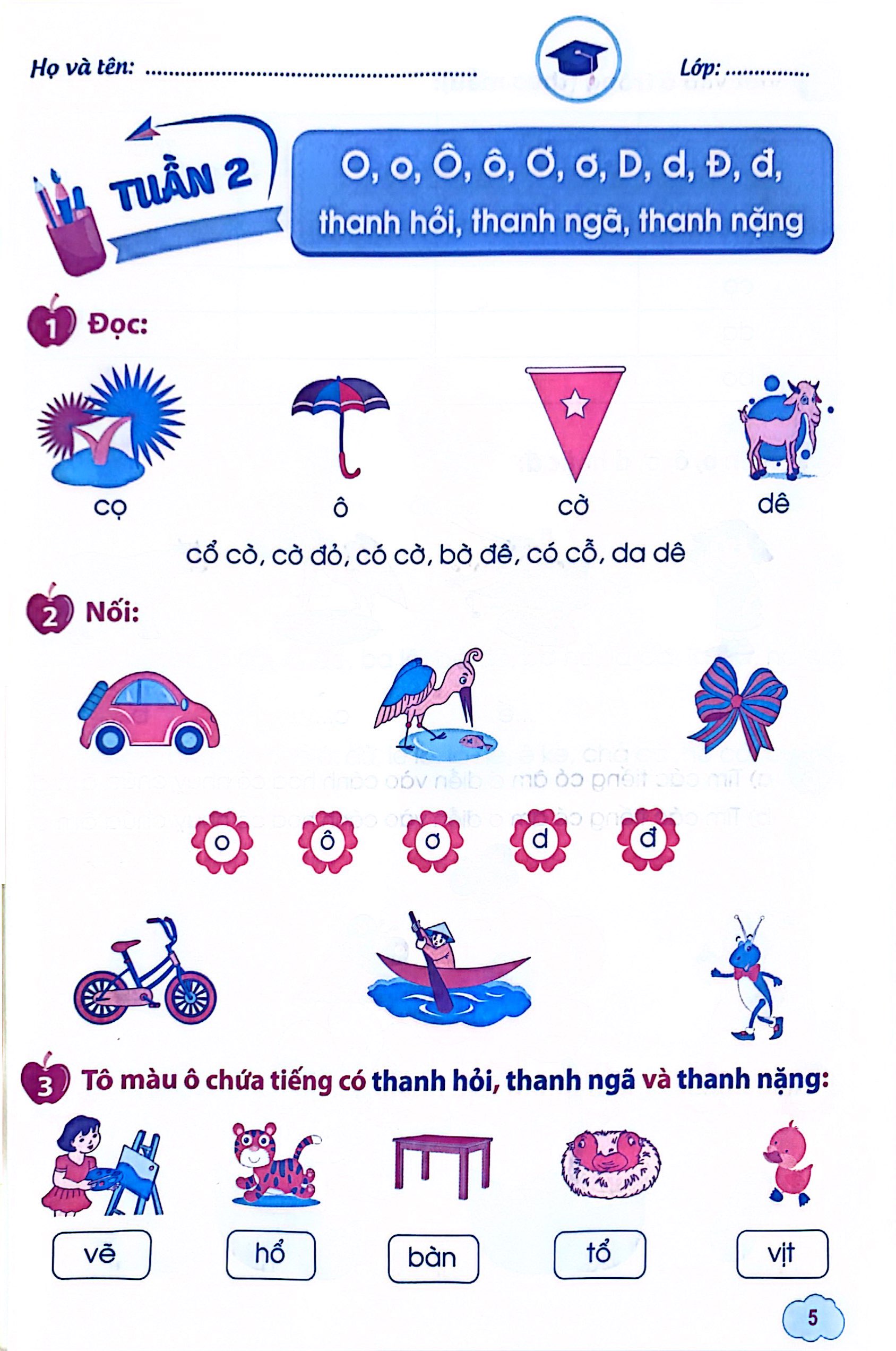 phiếu ôn tập cuối tuần tiếng việt lớp 1