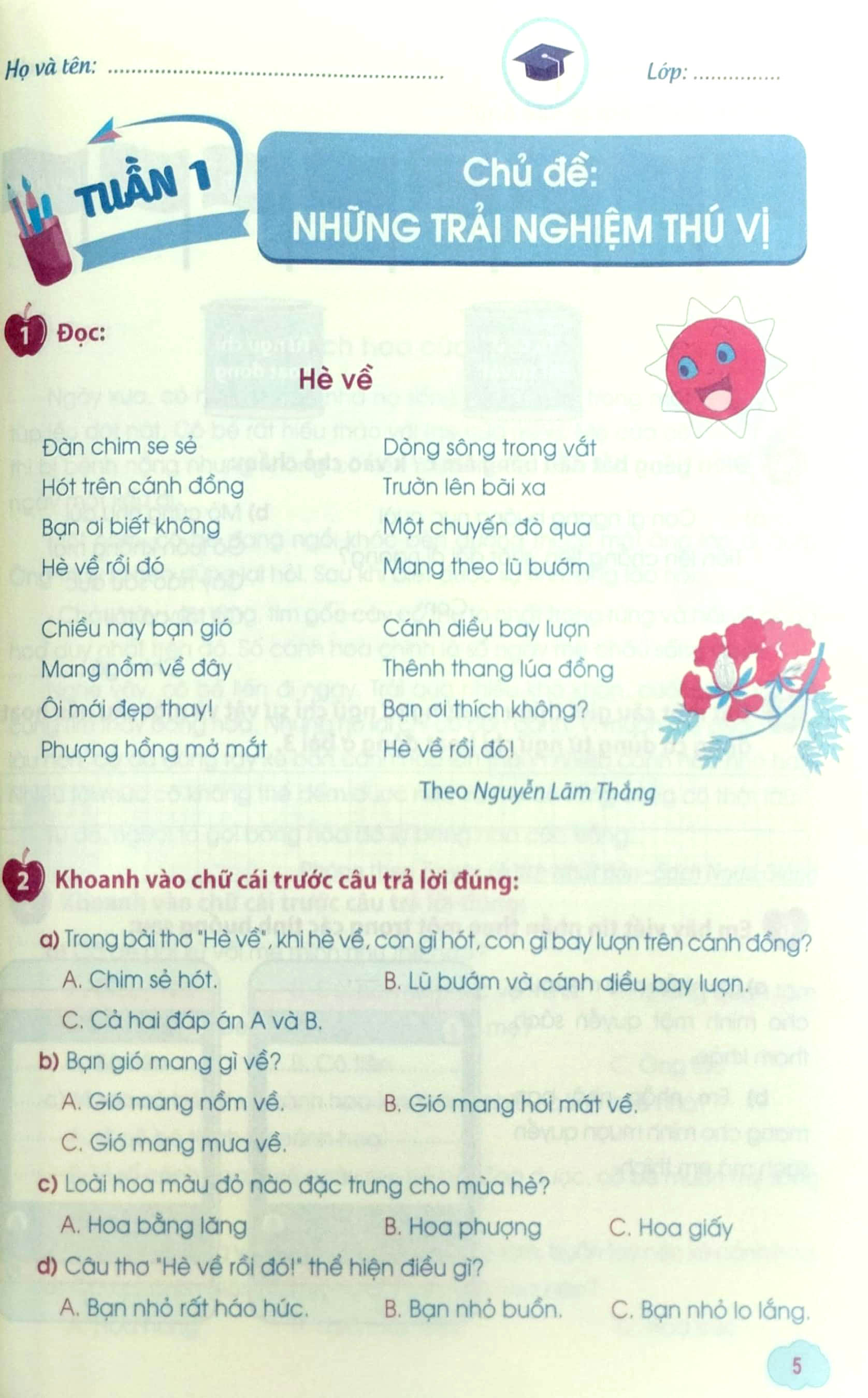 phiếu ôn tập cuối tuần tiếng việt lớp 3