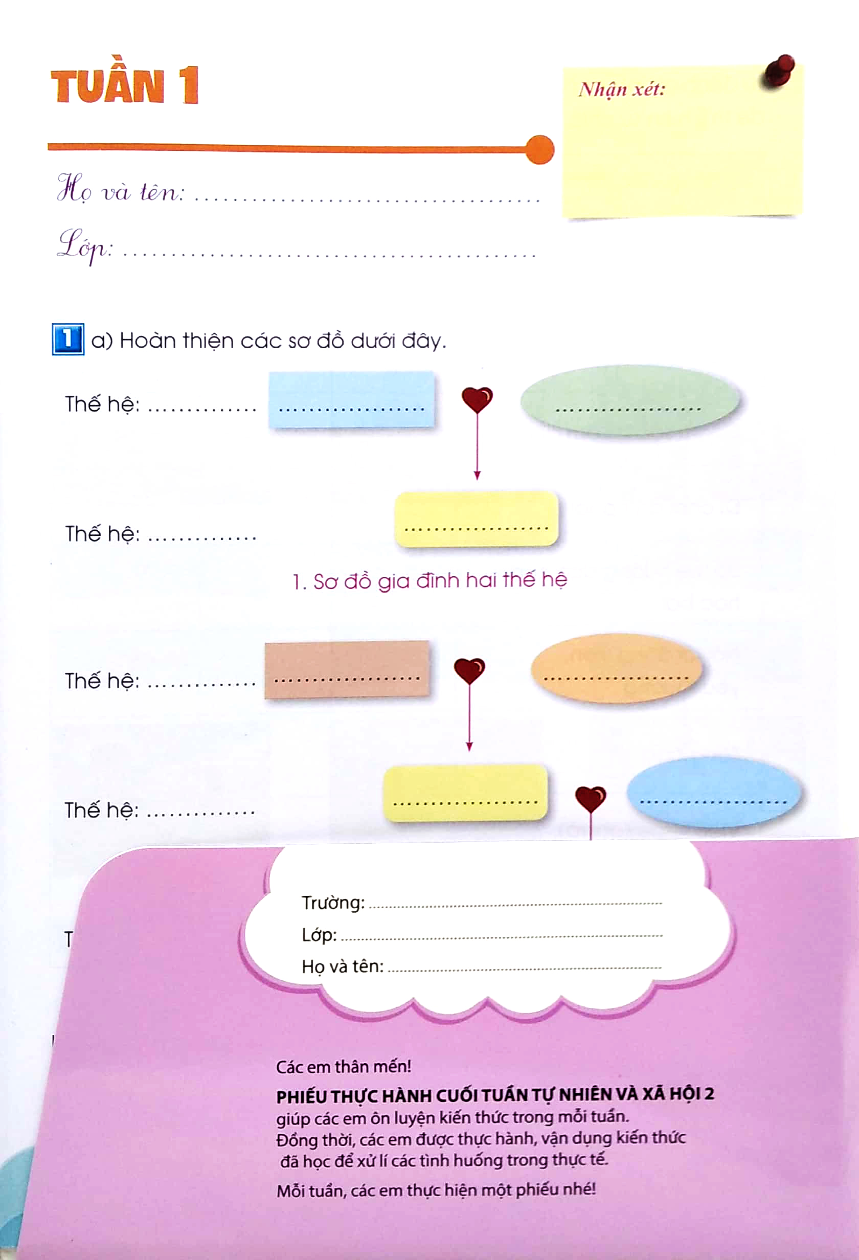 phiếu thực hành cuối tuần tự nhiên và xã hội lớp 2 (cánh diều)