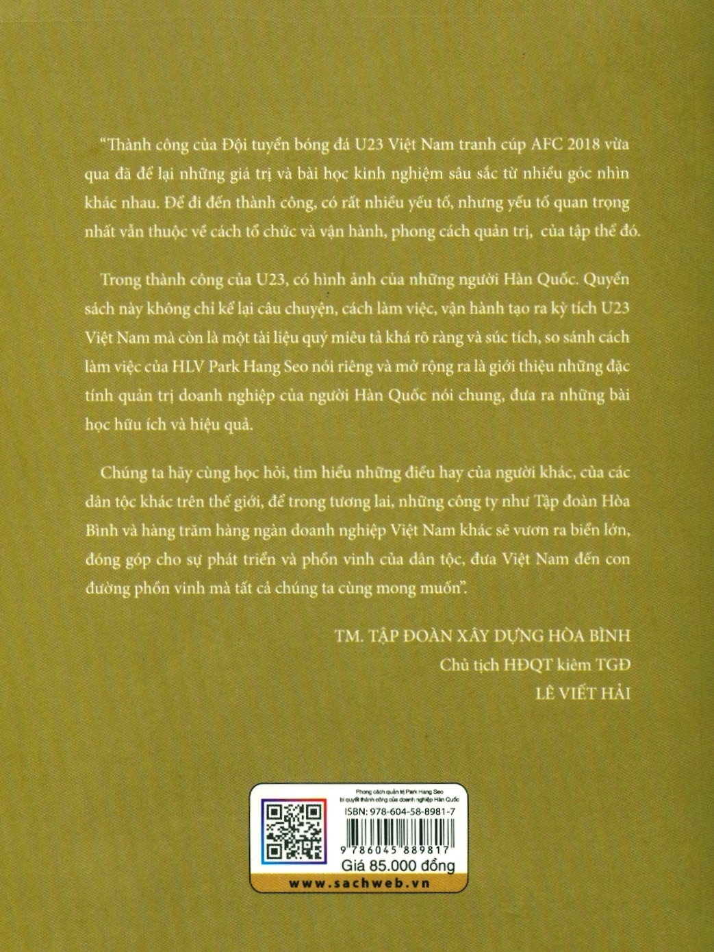 phong cách quản trị park hang seo - bí quyết thành công của doanh nghiệp hàn quốc (tái bản 2019)